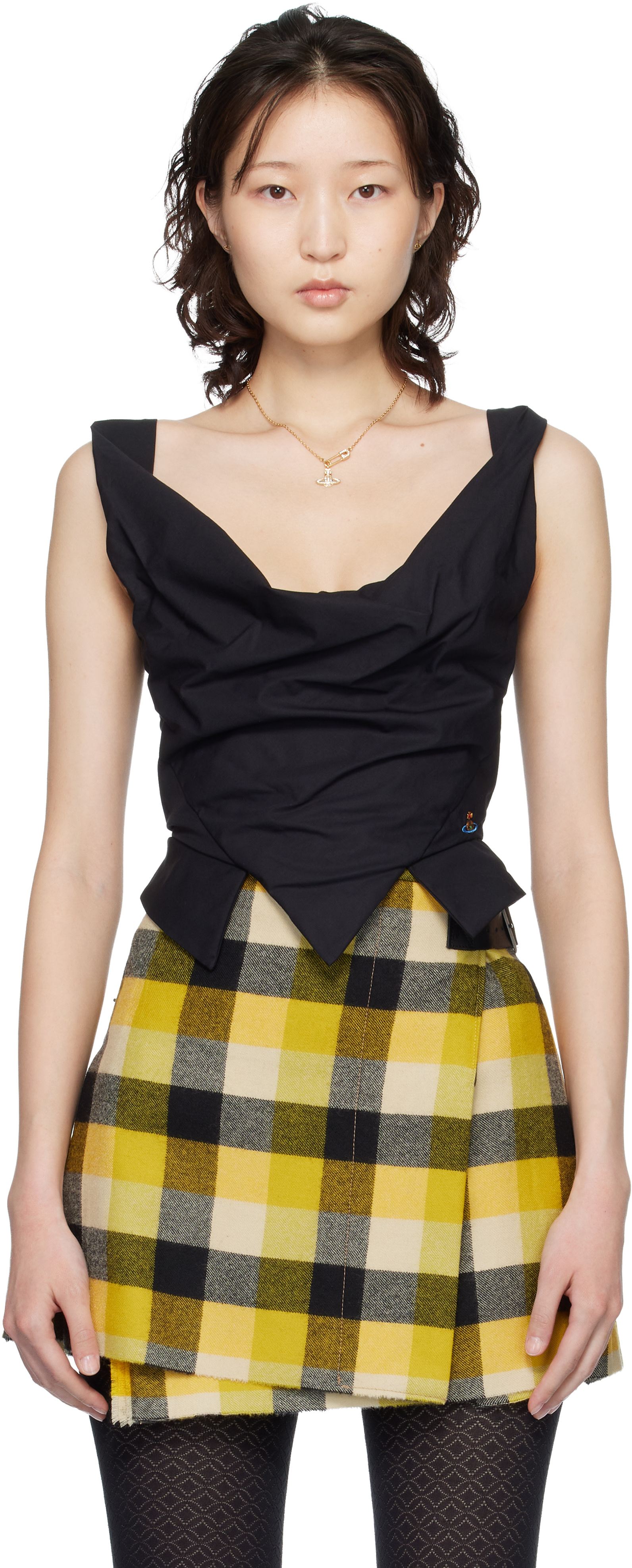 Vivienne Westwood ブラックノースリーブ S Vivienne Westwood: Black Sunday Top | SSENSE