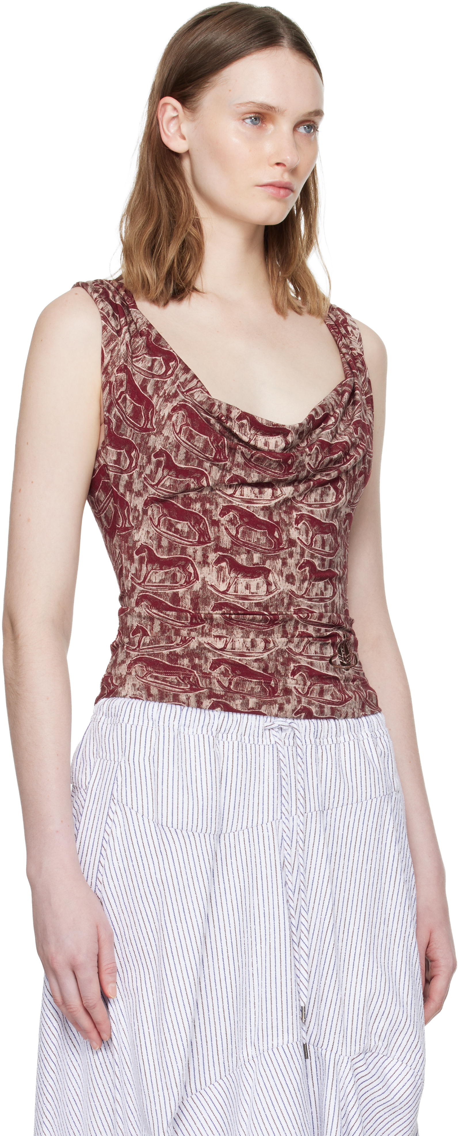 Vivienne Westwood: Red & Beige Anna Top | SSENSE