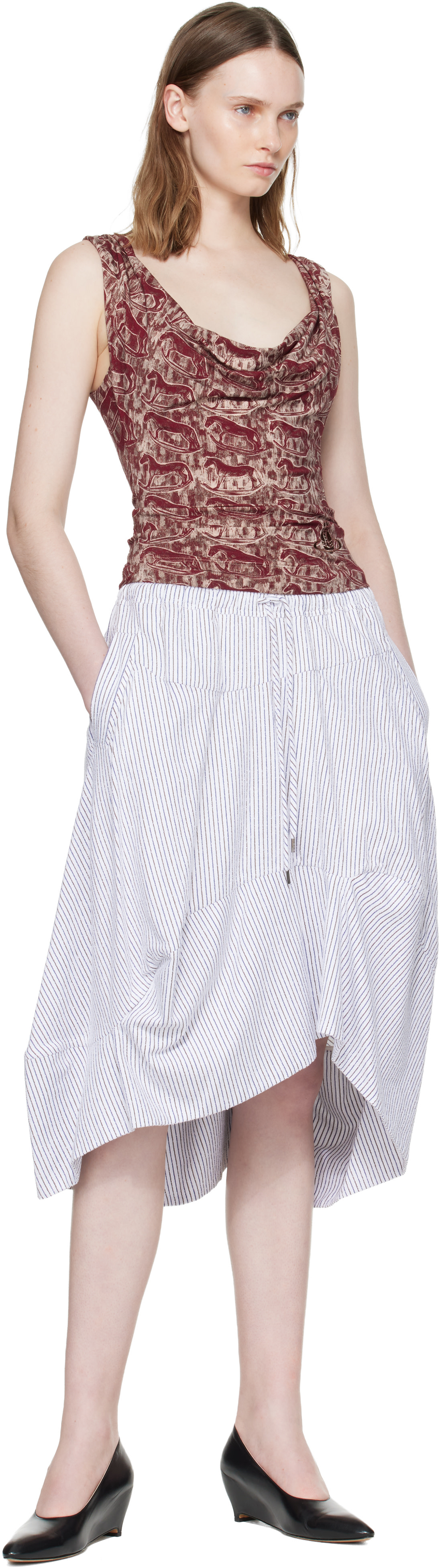 Vivienne Westwood: Red & Beige Anna Top | SSENSE