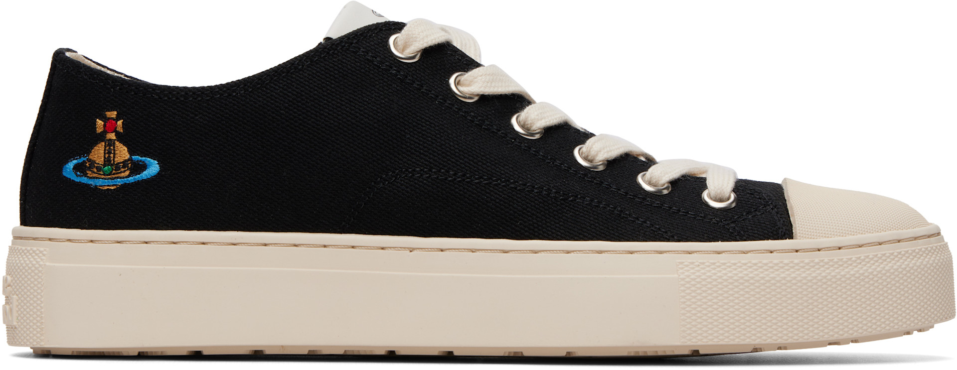 Vivienne Westwood: Black Low Top Plimsoll Sneakers | SSENSE