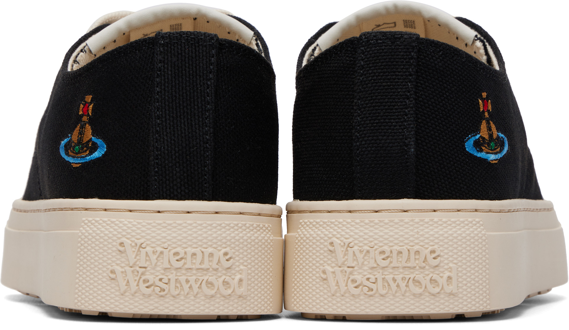 Vivienne Westwood: Black Low Top Plimsoll Sneakers | SSENSE