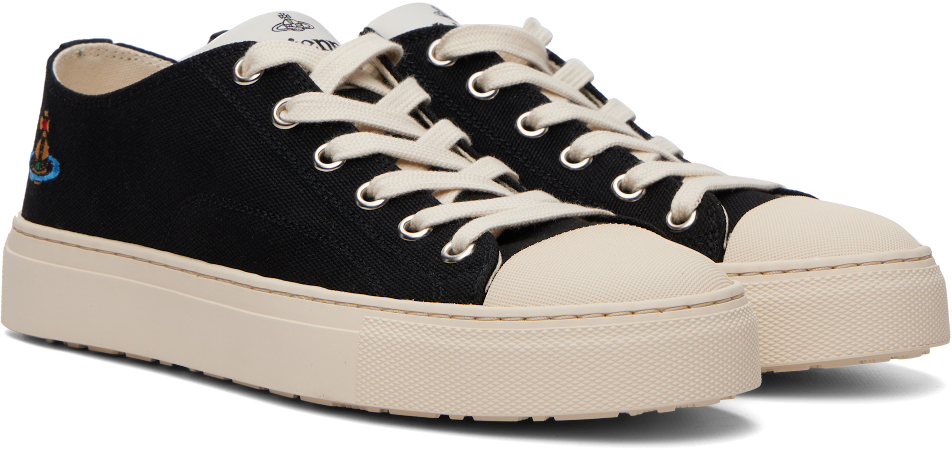 Vivienne Westwood: Black Low Top Plimsoll Sneakers | SSENSE
