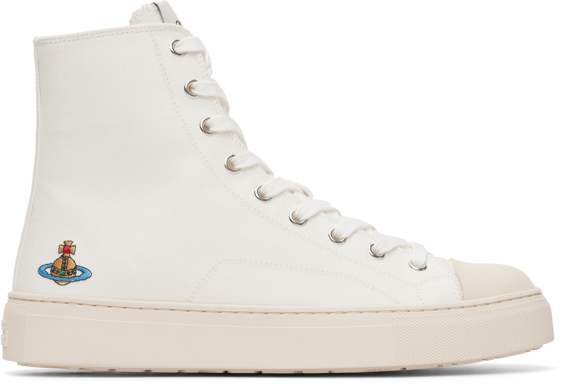 Vivienne Westwood: White High Top Plimsoll Sneakers | SSENSE