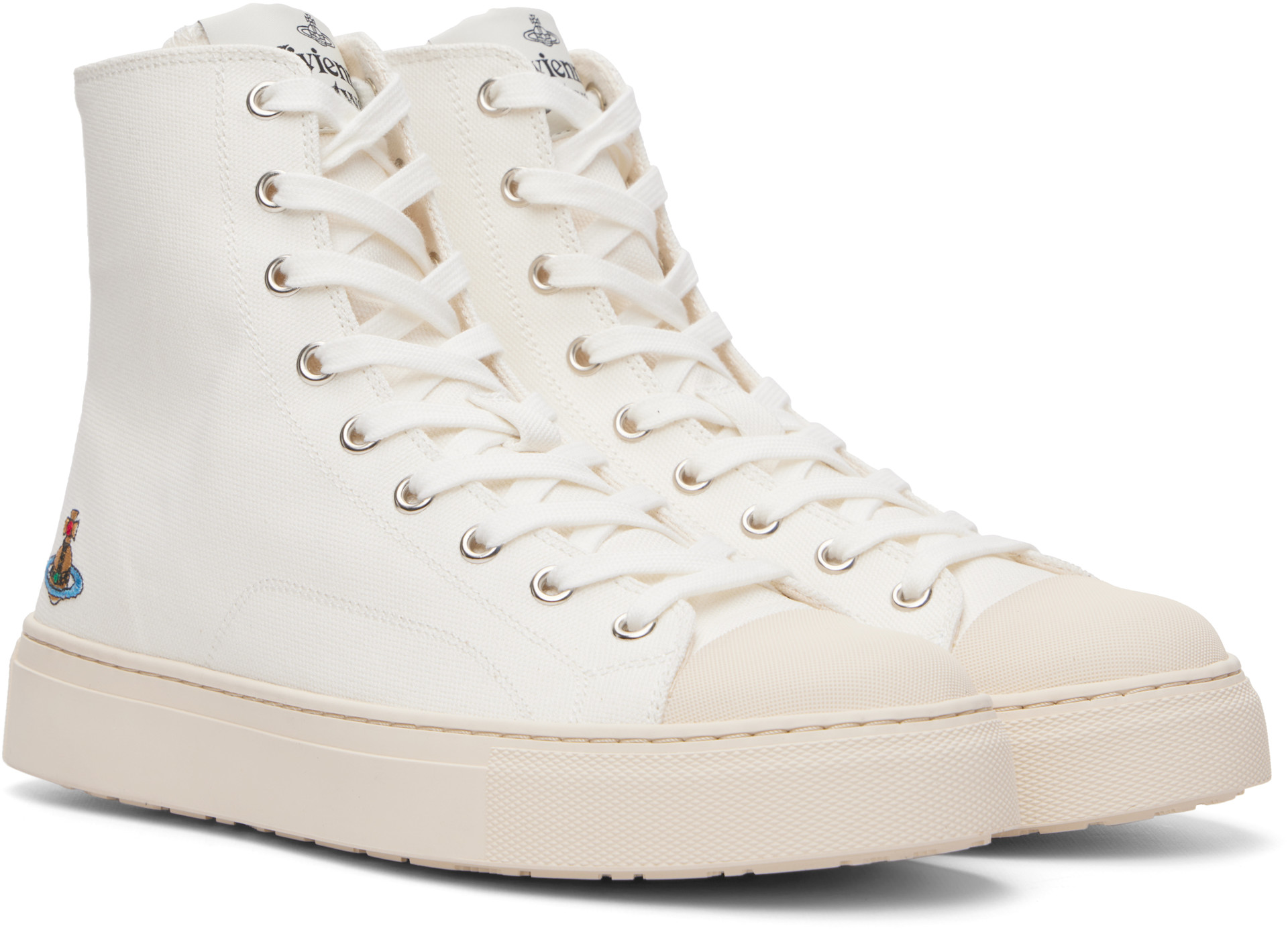 Vivienne Westwood: White High Top Plimsoll Sneakers | SSENSE