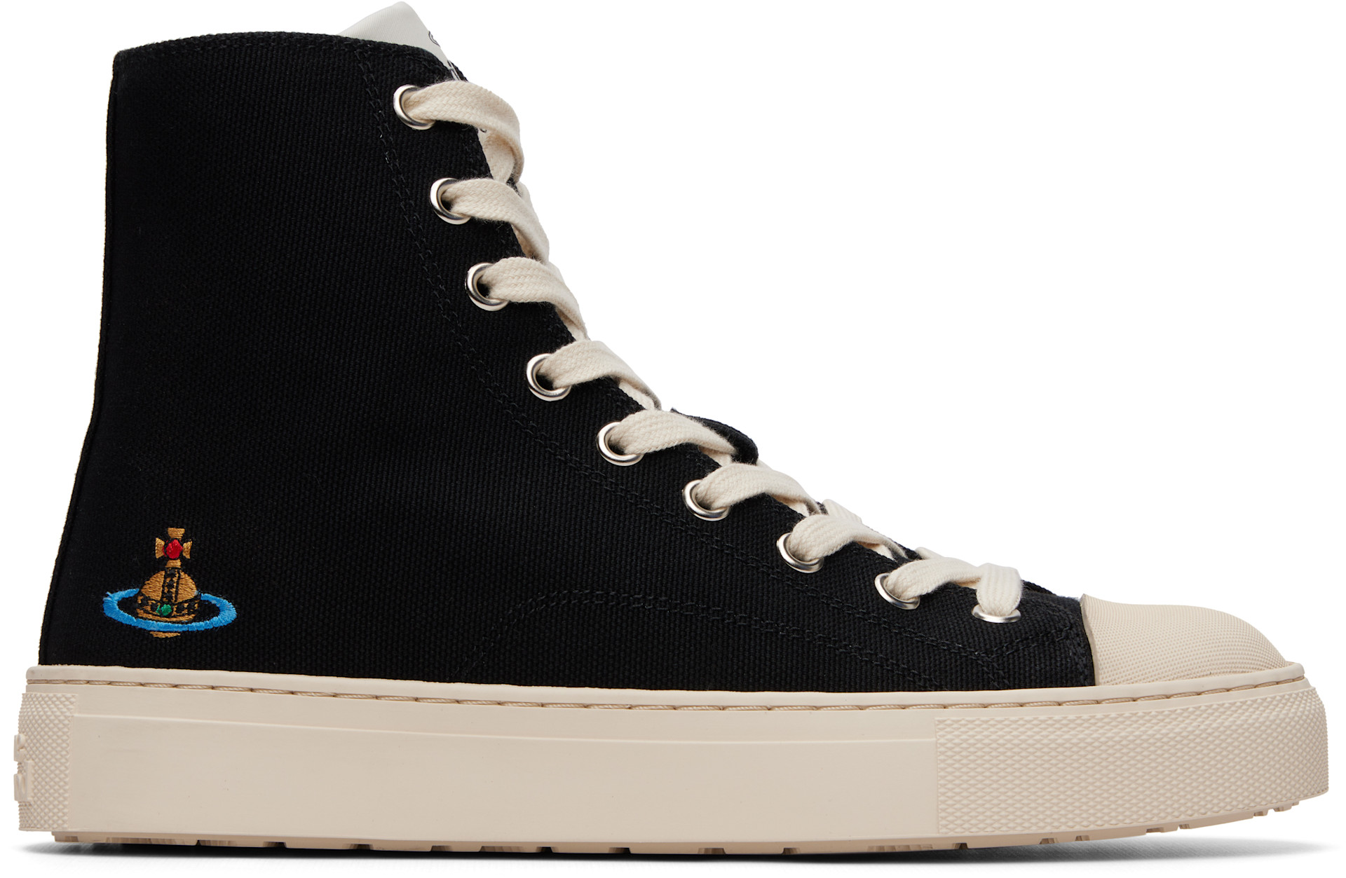 Vivienne Westwood: Black High Top Plimsoll Sneakers | SSENSE
