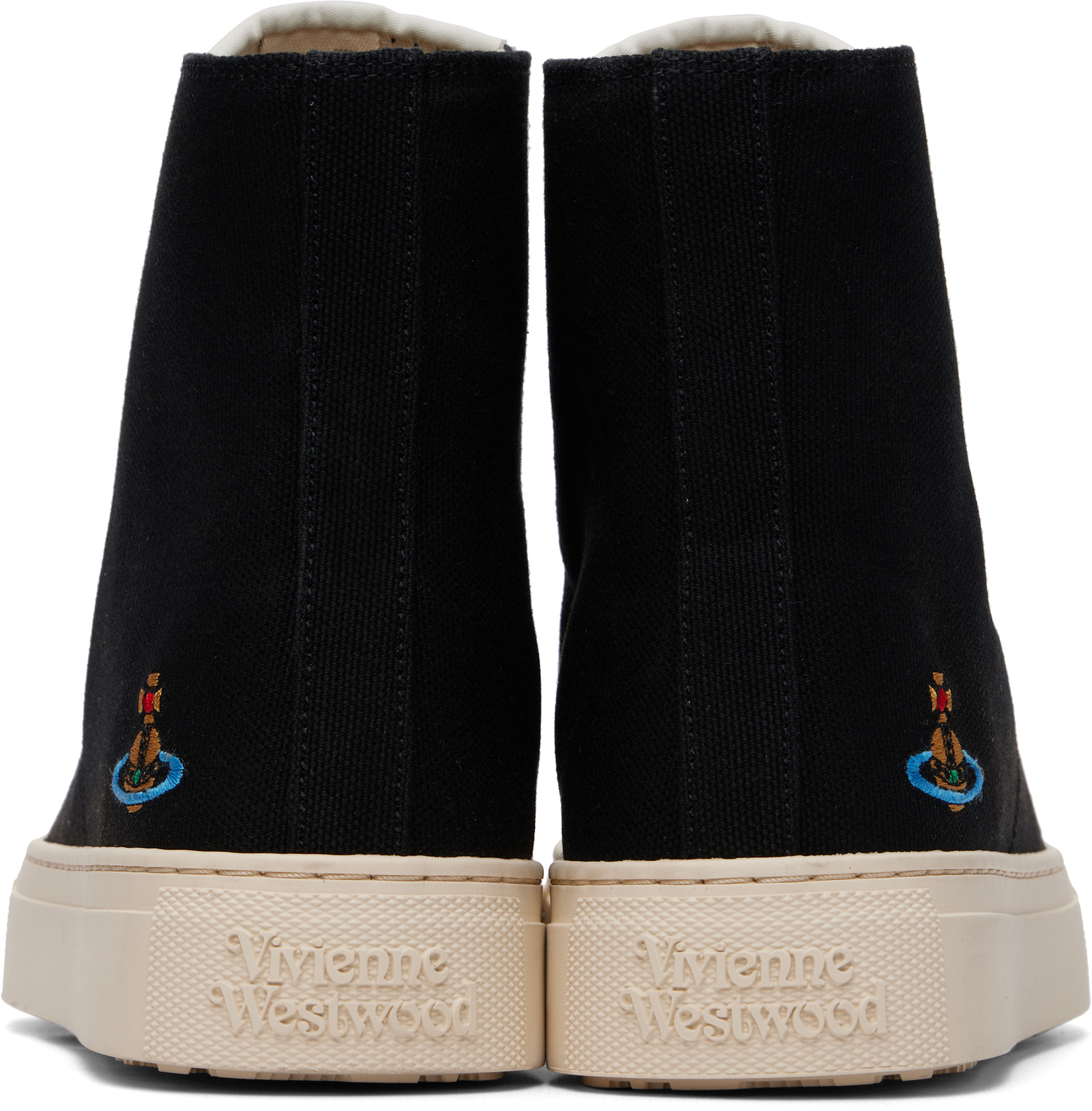 Vivienne Westwood: Black High Top Plimsoll Sneakers | SSENSE