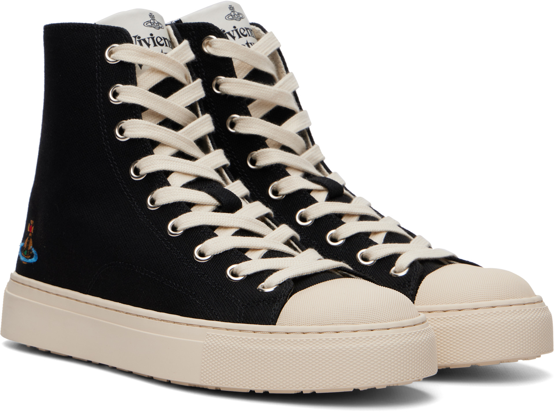 Vivienne Westwood: Black High Top Plimsoll Sneakers | SSENSE