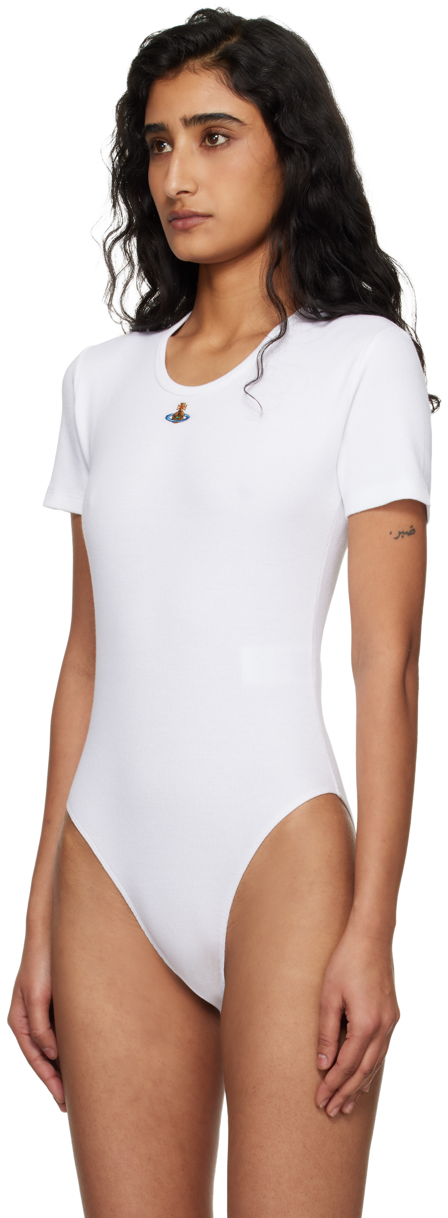 Vivienne Westwood: White Cap Sleeve Bodysuit | SSENSE