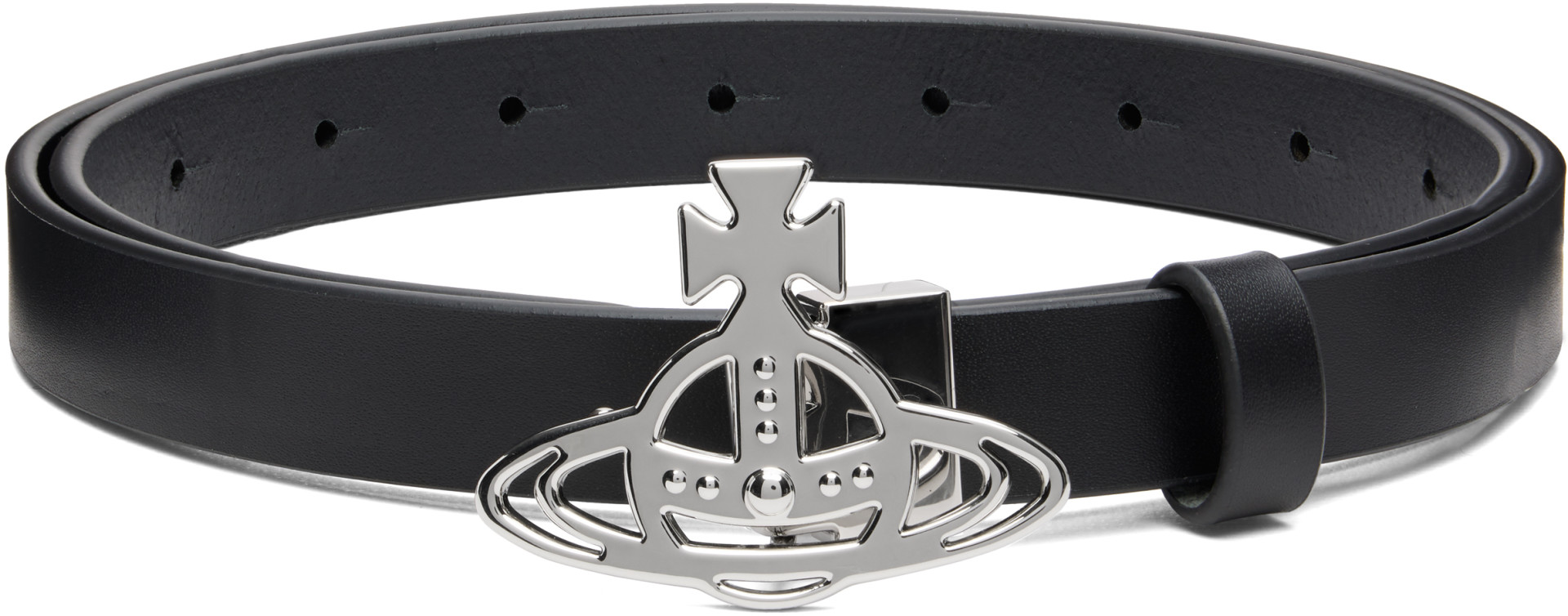 Vivienne Westwood: ブラック Small Line Orb ベルト | SSENSE 日本