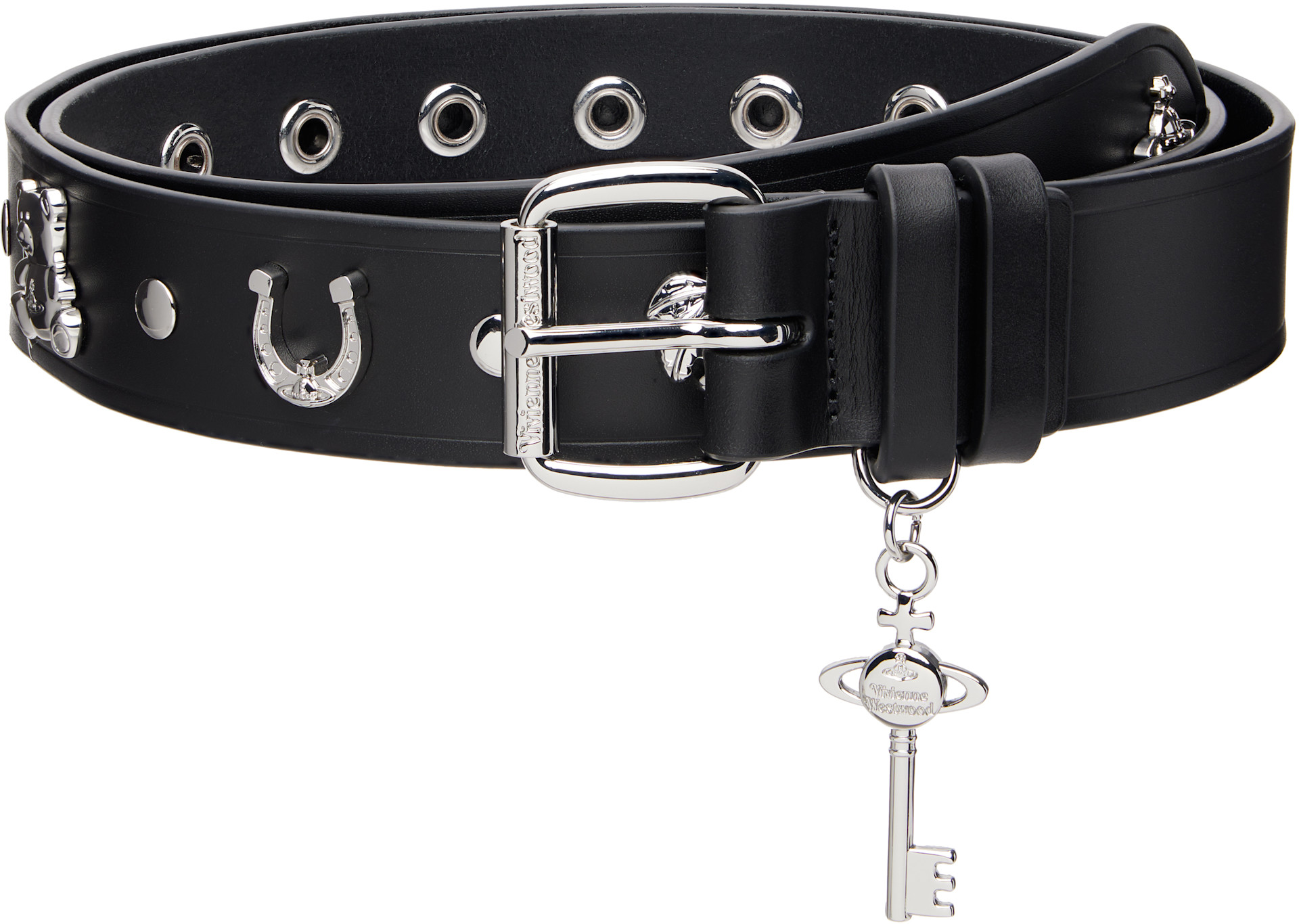Vivienne Westwood: Black Multi Charms Stud Belt | SSENSE