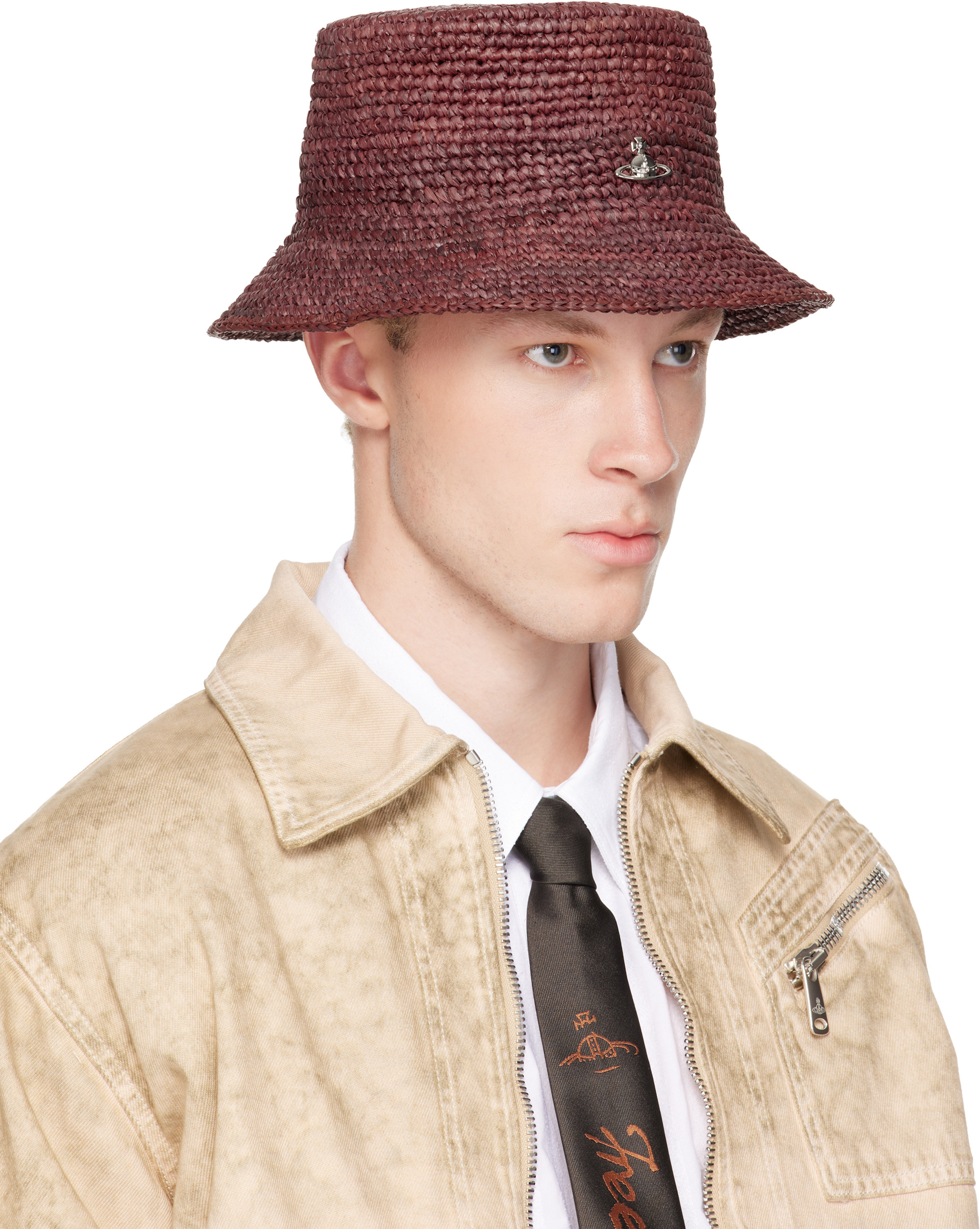 帽子 vivienne westwood Vivienne Westwood: Red Raffia Bucket Hat | SSENSE Canada