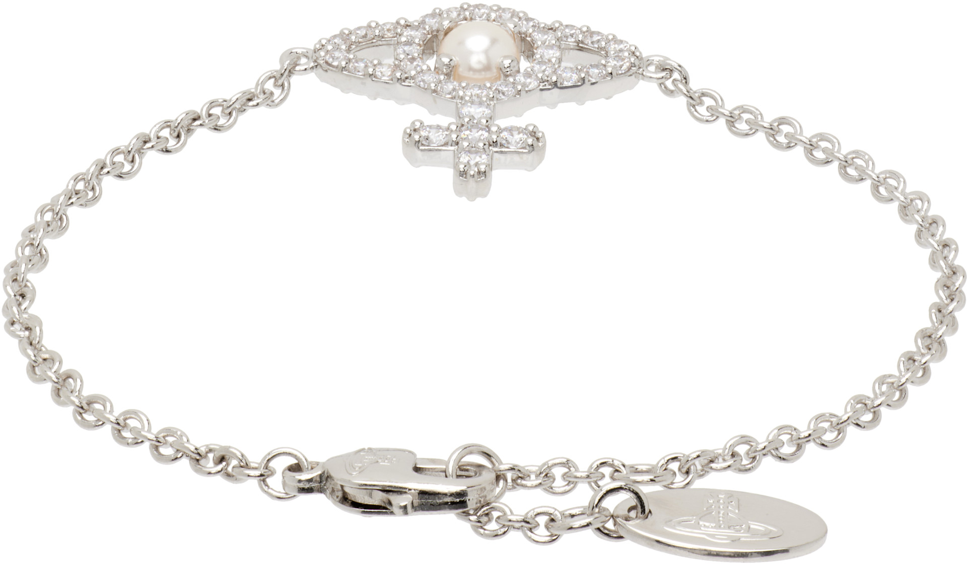 Vivienne Westwood: Olympia Faux-Pearl Chain Bracelet | SSENSE