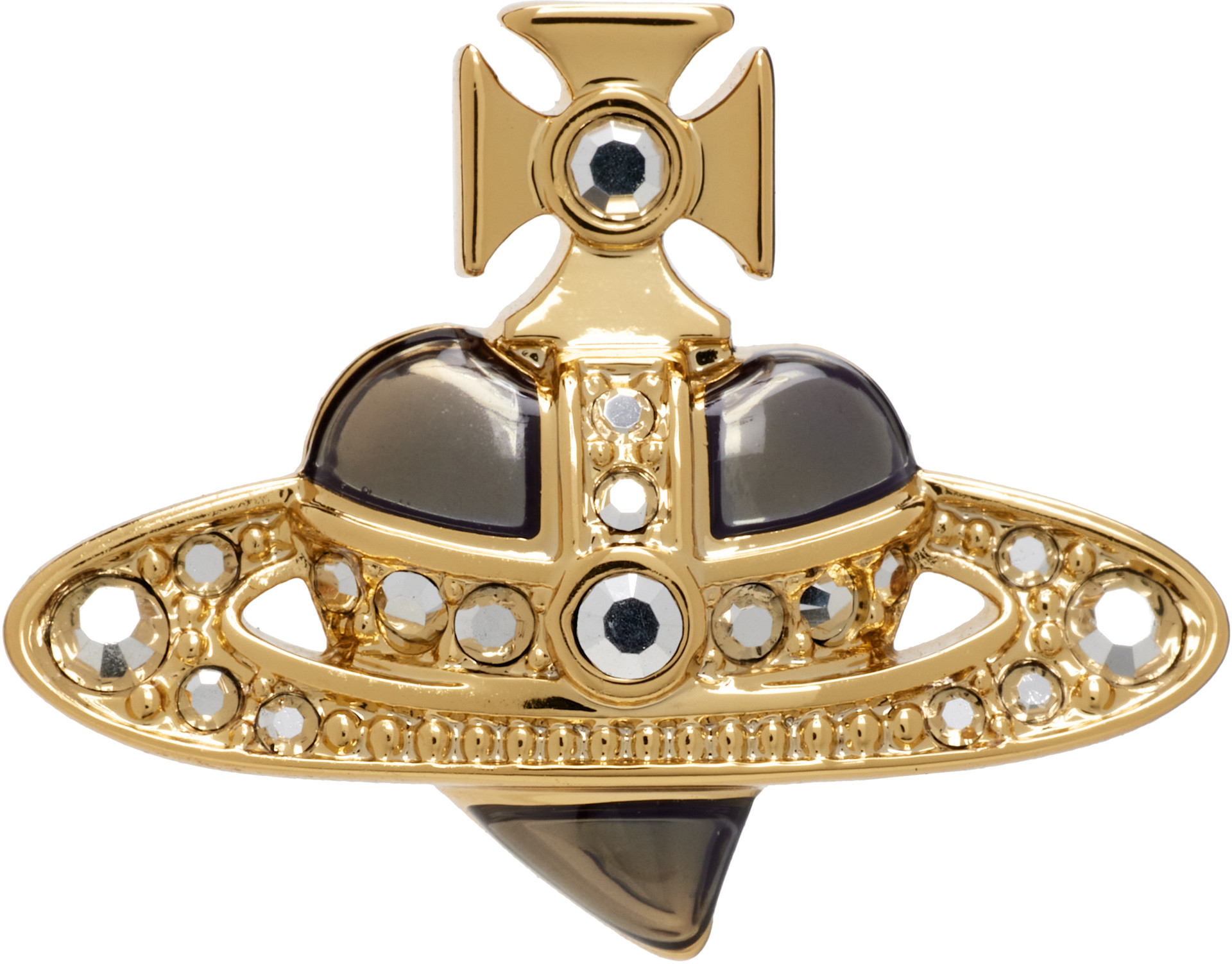 Vivienne Westwood: Man Diamante Heart スタッズ シングルピアス