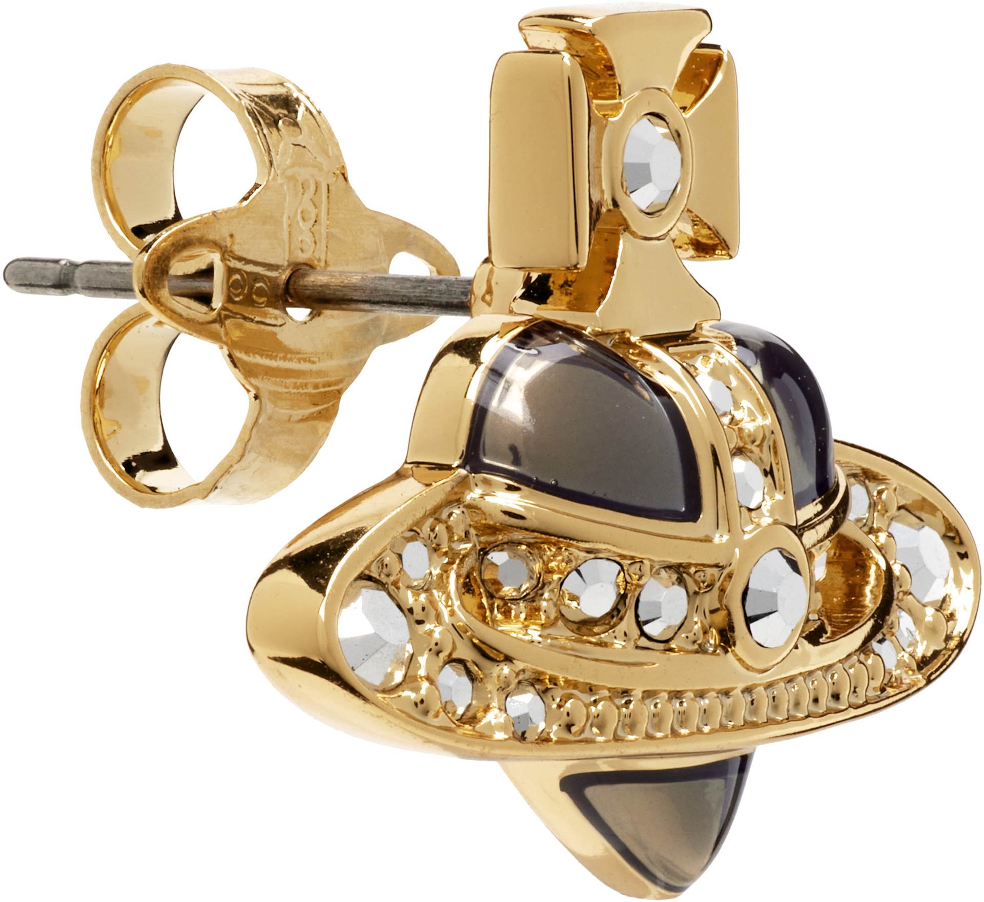 Vivienne Westwood: Man Diamante Heart スタッズ シングルピアス