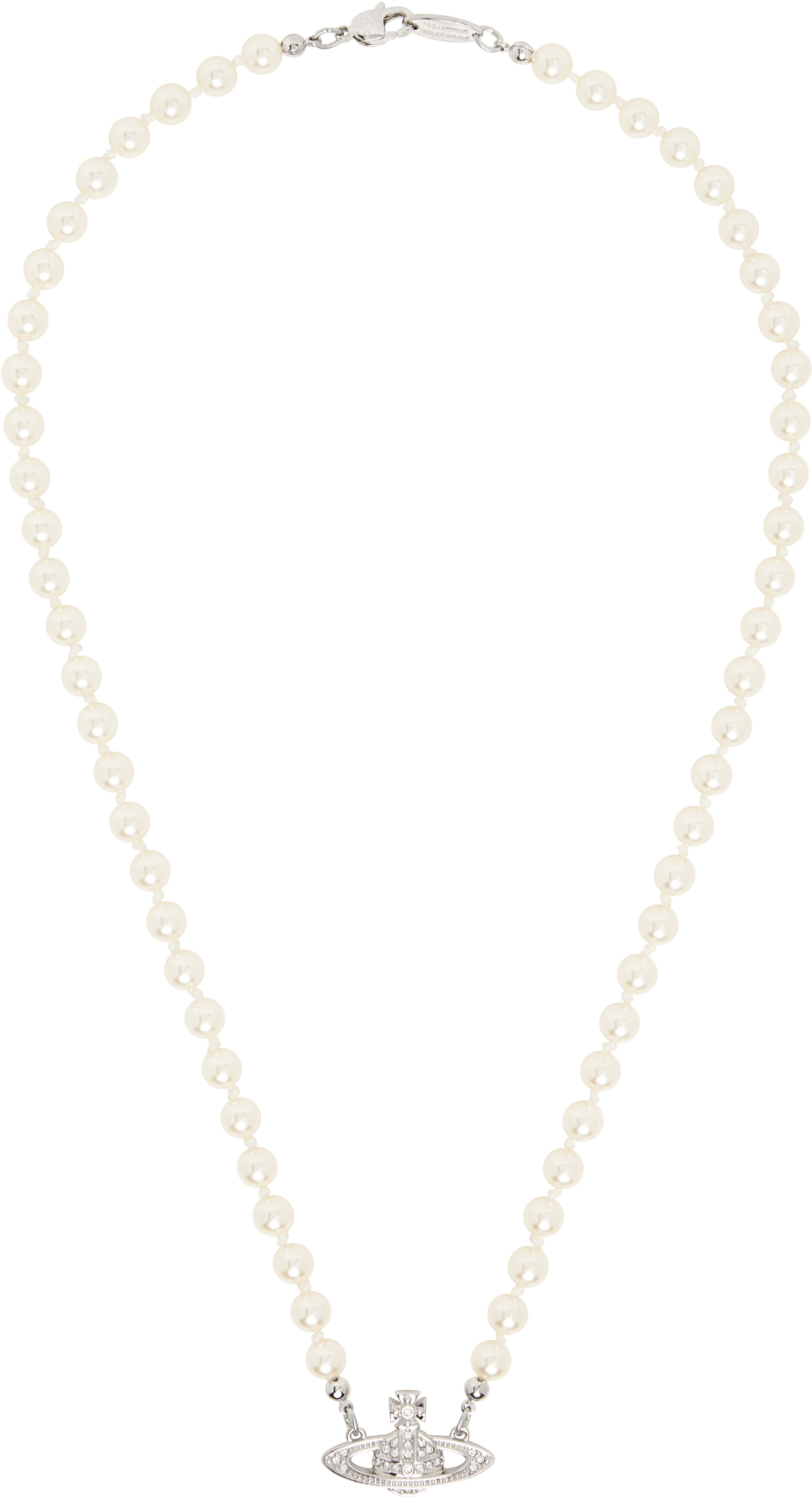 Vivienne Westwood: Mini Bas Relief Faux-Pearl Necklace | SSENSE