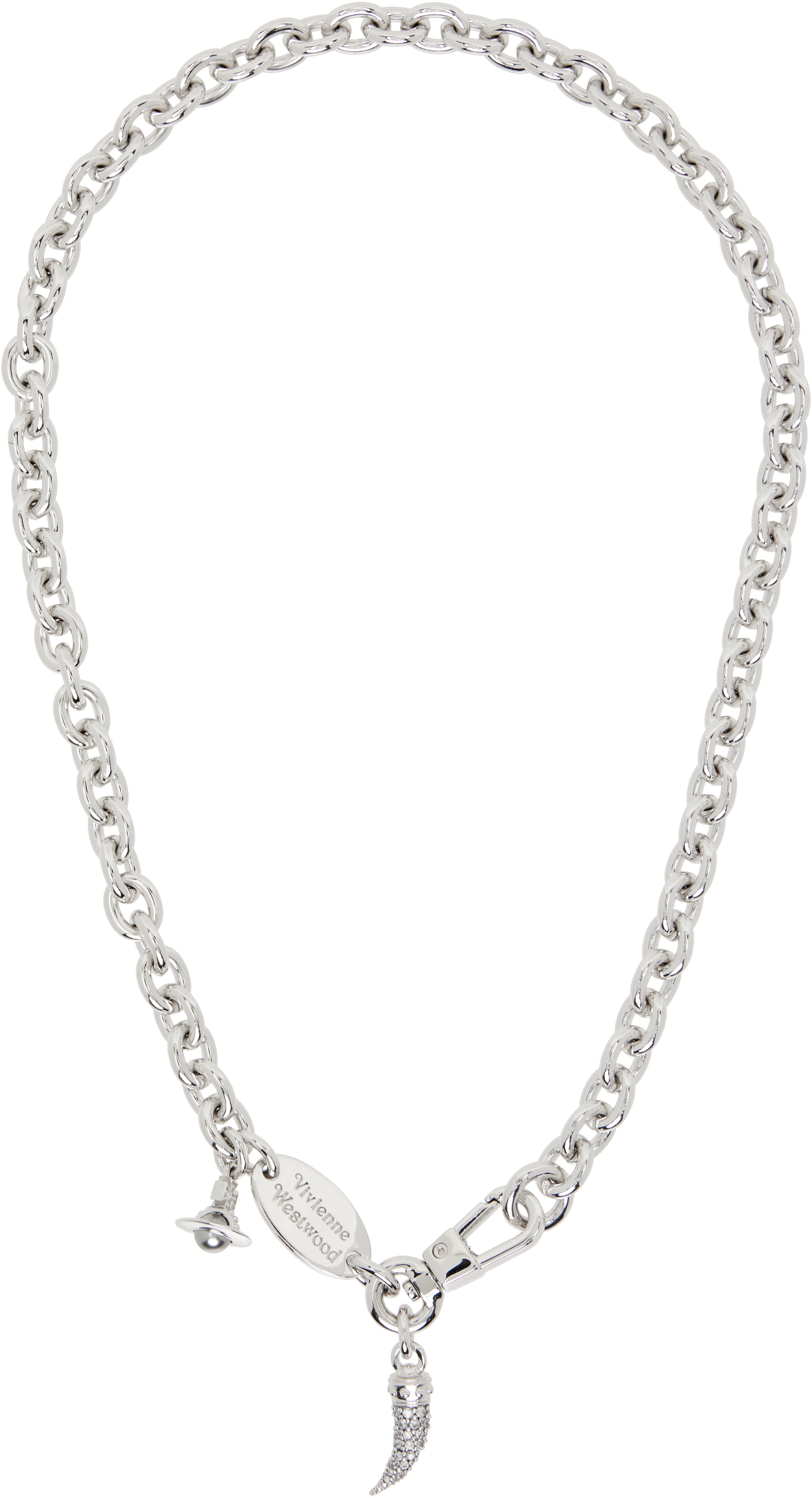 Vivienne Westwood✨プレートチェーンネックレス　シルバー Vivienne Westwood: Ernest Necklace | SSENSE