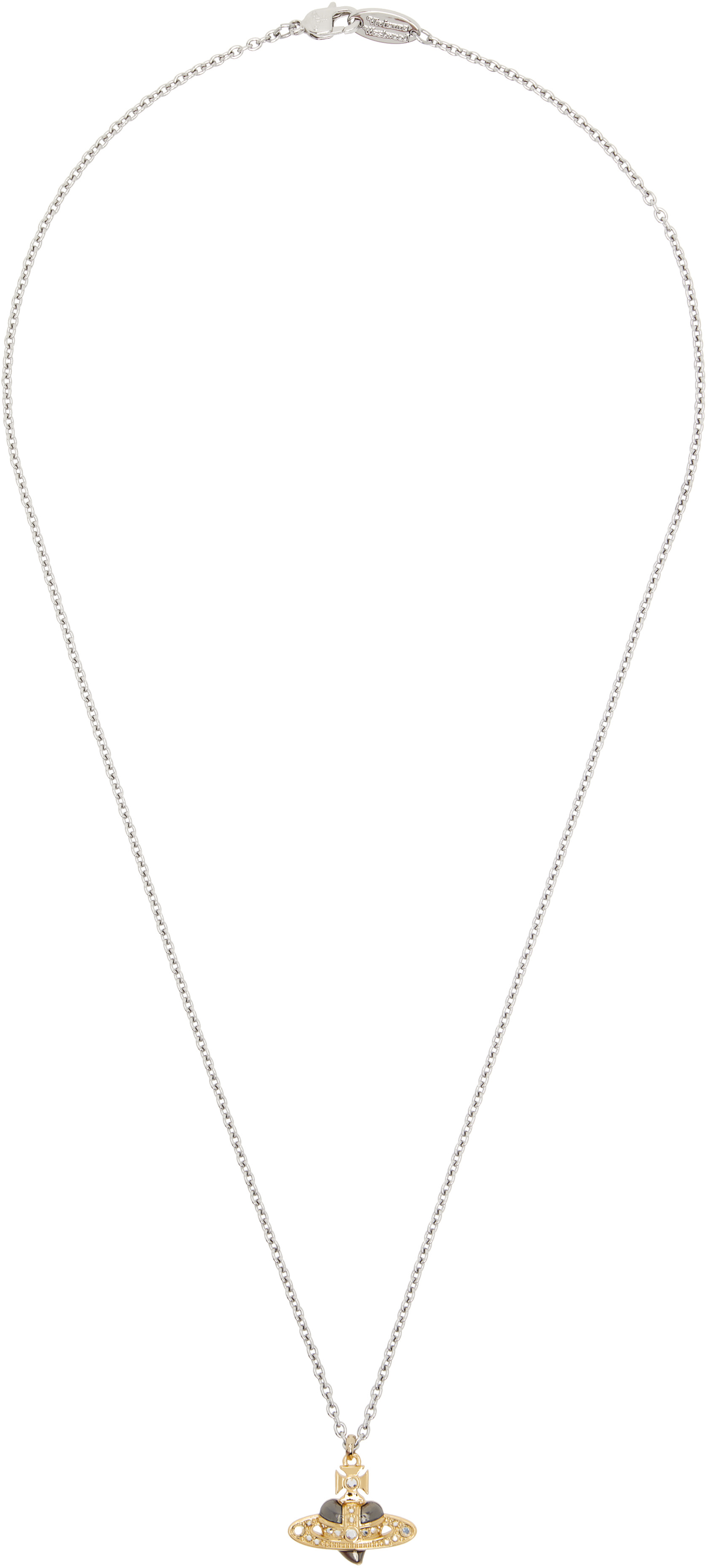 Vivienne Westwood: Diamante Heart ペンダント ネックレス | SSENSE 日本