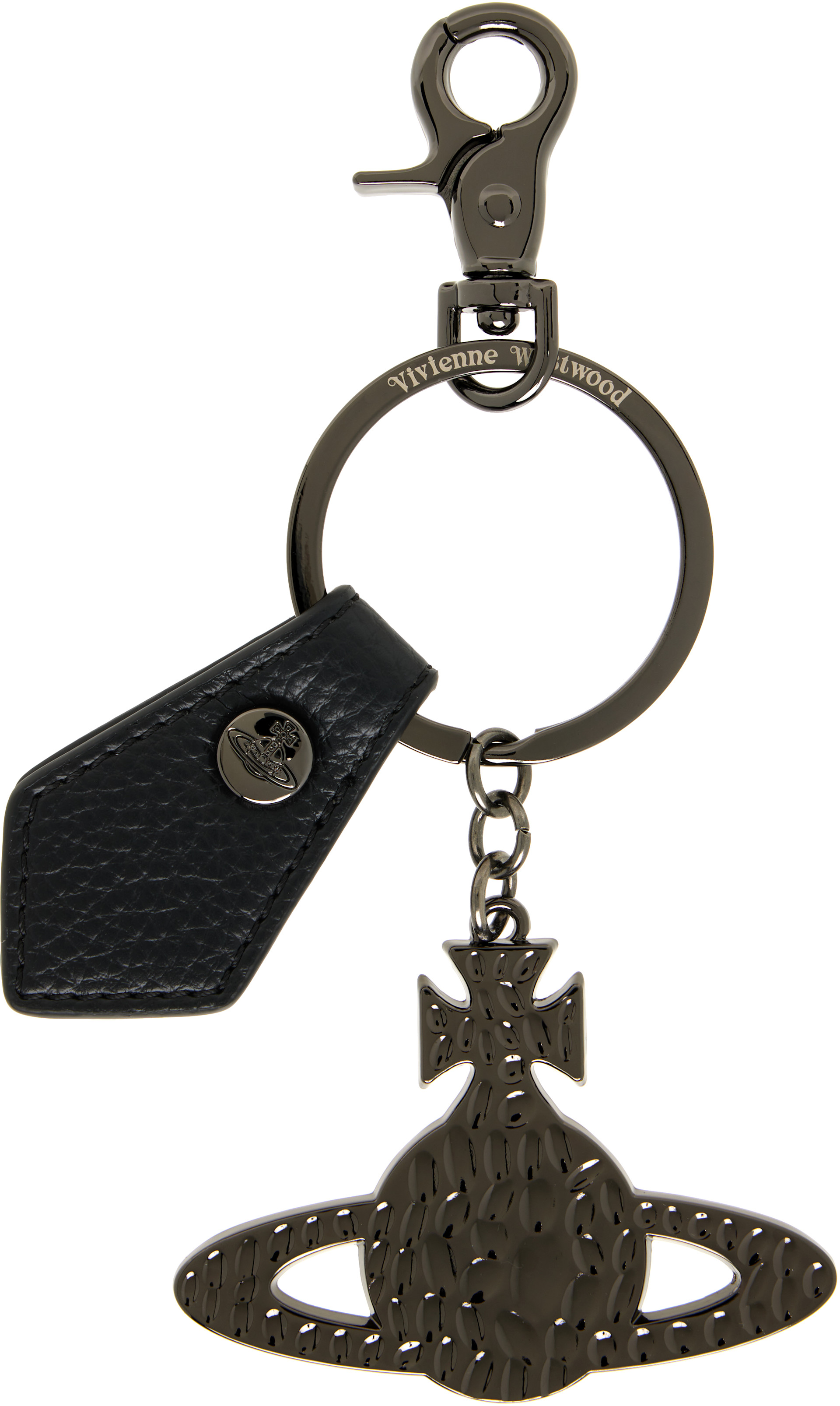 Vivienne Westwood: ガンメタル Hammered Orb キーホルダー | SSENSE 日本