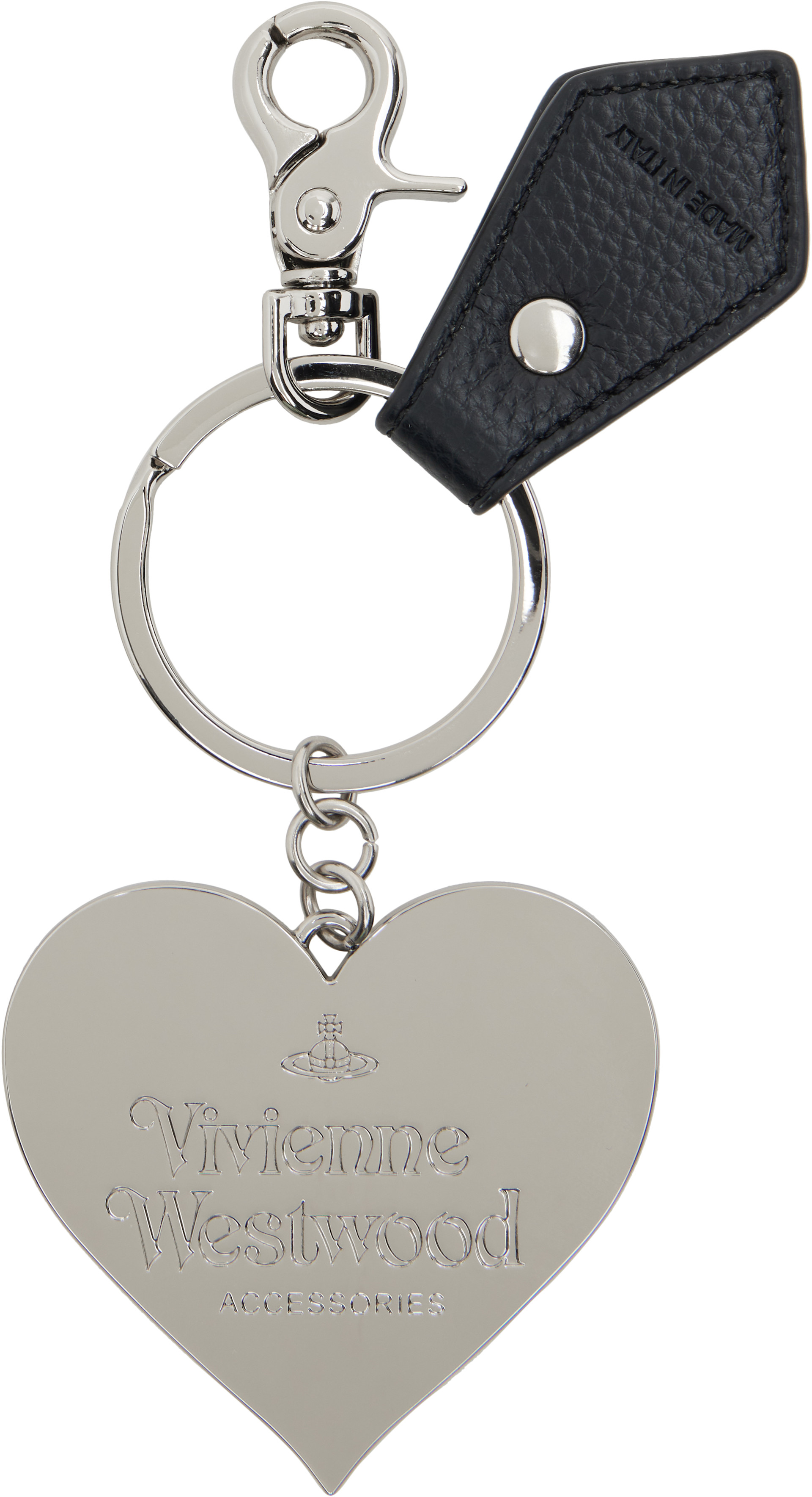 Vivienne Westwood: Black Mirror Heart Orb Keychain | SSENSE