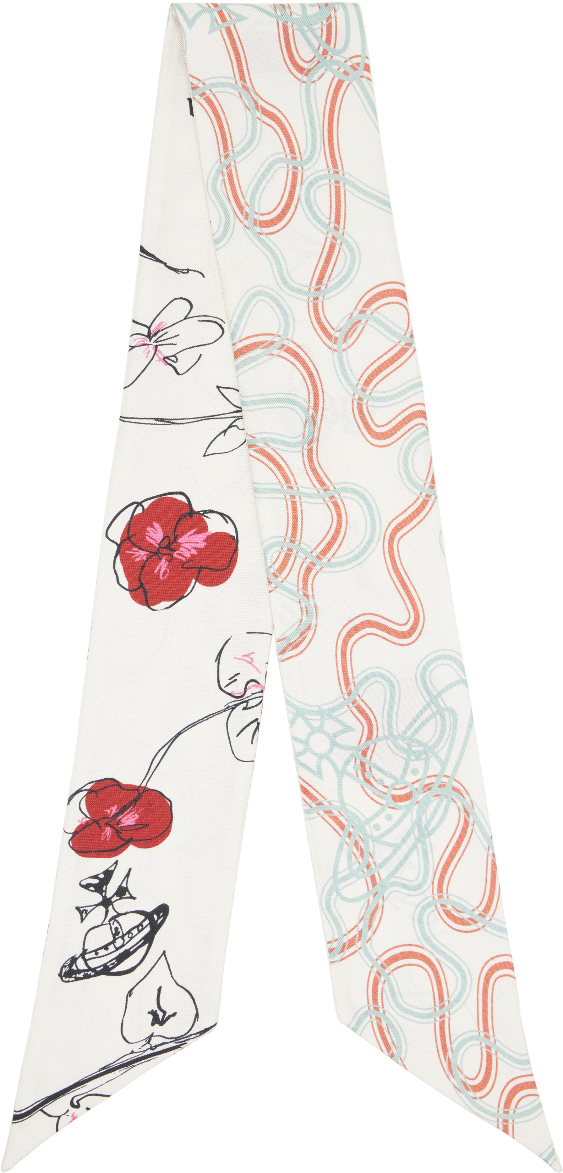 Vivienne Westwood: Multicolor Flower & Orb Twilly Scarf | SSENSE