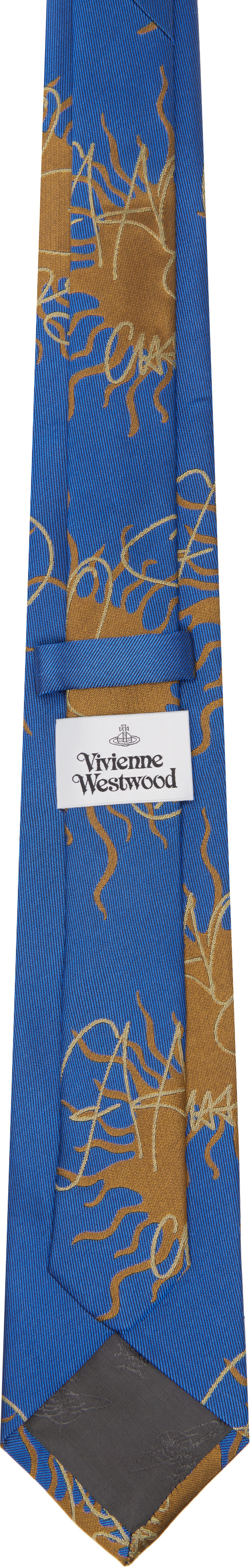 Vivienne Westwood アートプリント ネクタイ Vivienne Westwood: ブルー 8.5cm 'Chaos' ネクタイ | SSENSE 日本