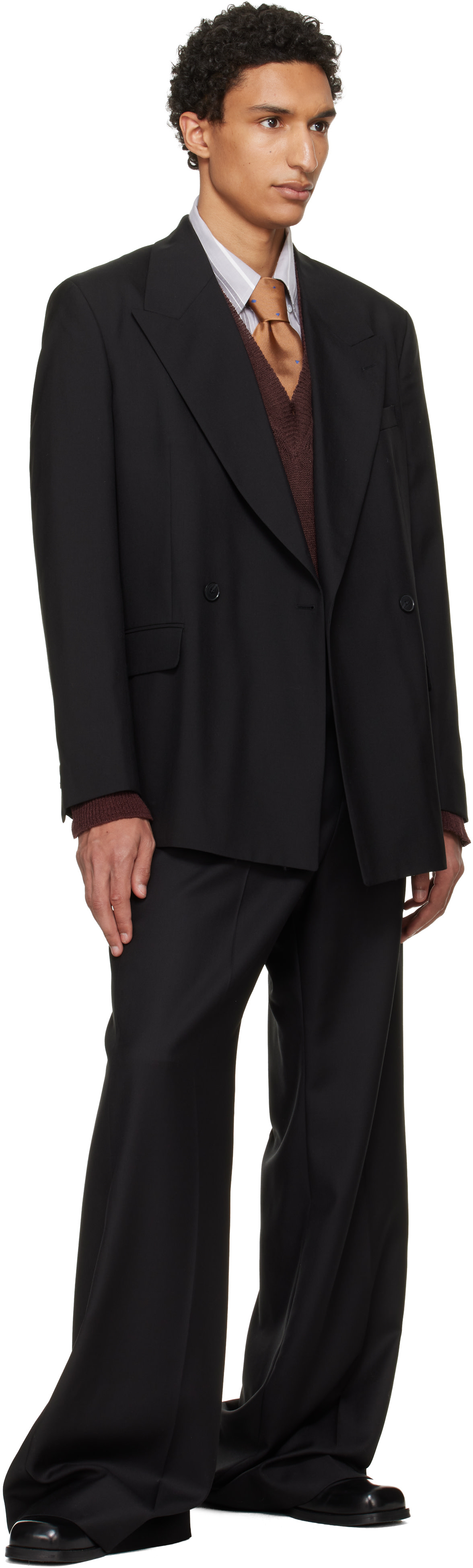 Vivienne Westwood ブラウンスーツセットアップ 44 Vivienne Westwood: Tan Silk Orb Tie | SSENSE