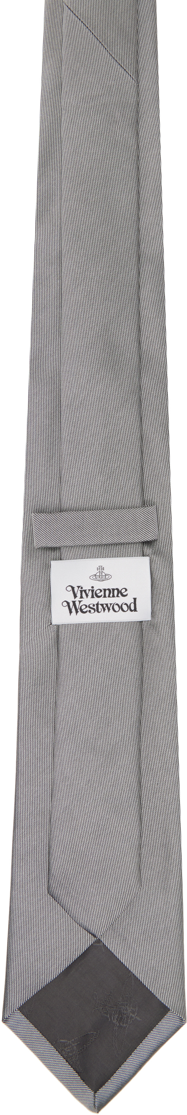 Vivienne Westwood: シルバー 8.5cm 'Free World' ネクタイ | SSENSE 日本