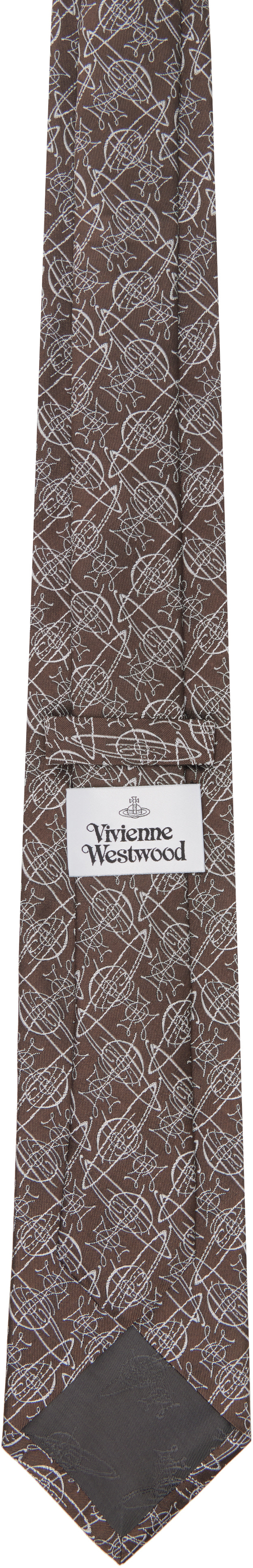 Vivienne Westwood: Brown 8.5cm 'Graffiti Orb' Tie | SSENSE