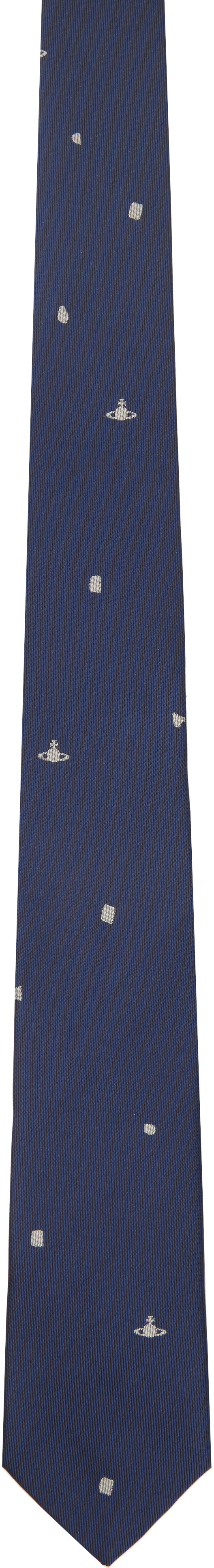 Vivienne Westwood: Navy 7cm Silk Orb Tie | SSENSE