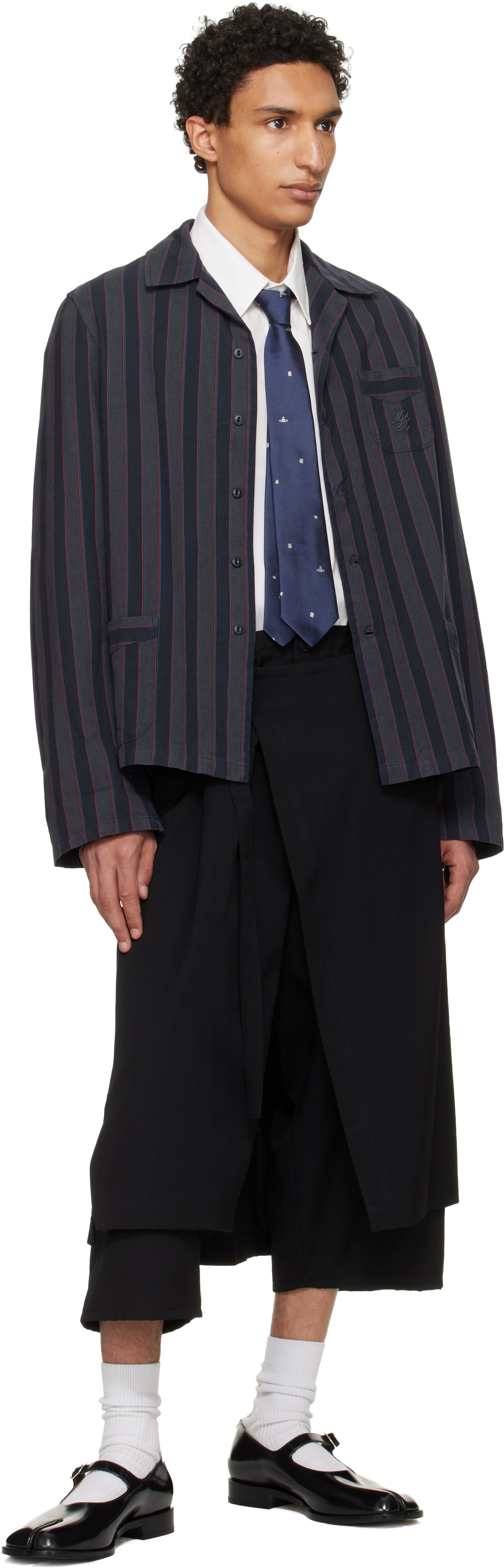Vivienne Westwood: Navy 7cm Silk Orb Tie | SSENSE
