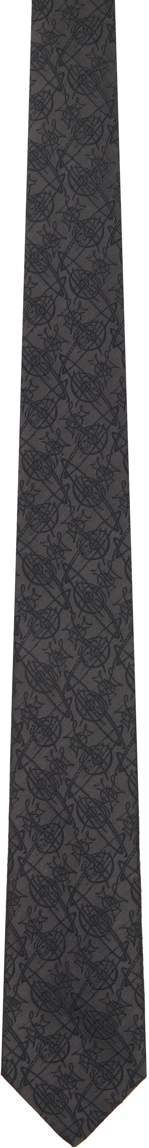 Vivienne Westwood シルク ネクタイ グレー Vivienne Westwood: グレー 7cm ネクタイ | SSENSE 日本