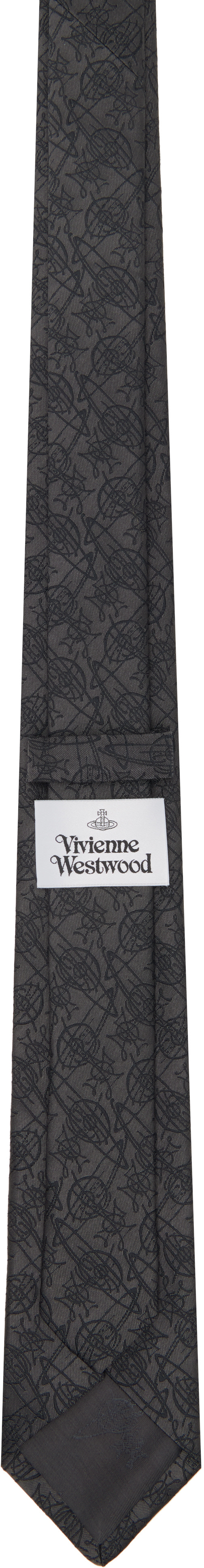 【一度のみ使用】Vivienne Westwood ヴィヴィアングレー ネクタイ Vivienne Westwood: グレー 7cm ネクタイ | SSENSE 日本