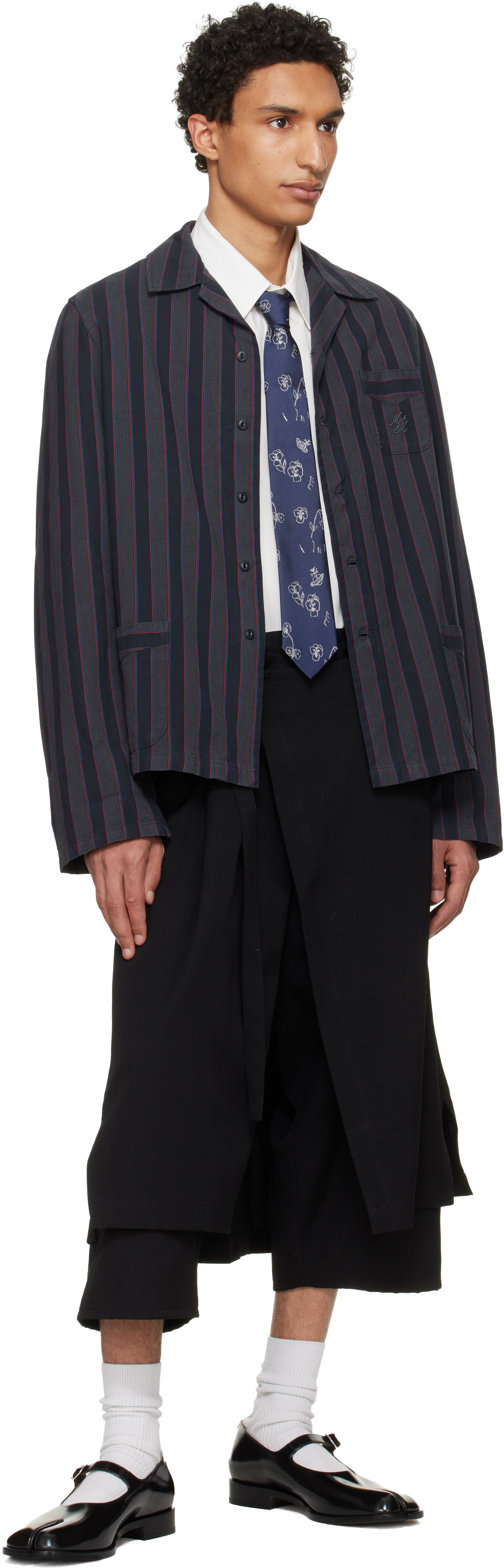 Vivienne Westwood: Navy 7cm 'Flower & Orb' Tie | SSENSE