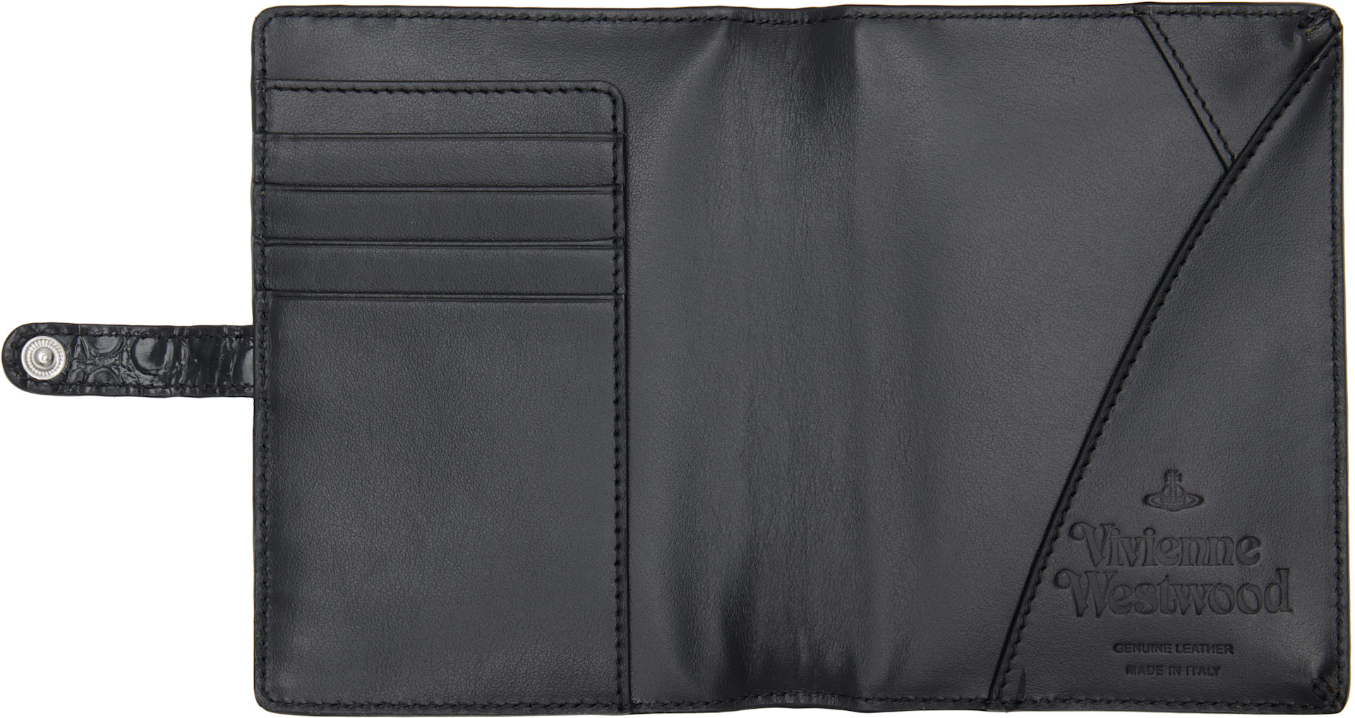 Vivienne Westwood: Black Croc-Embossed Passport Holder | SSENSE