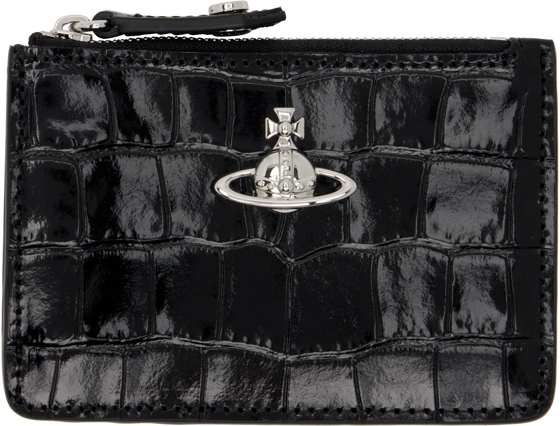 Vivienne Westwood: Black Slim Long Card Holder | SSENSE
