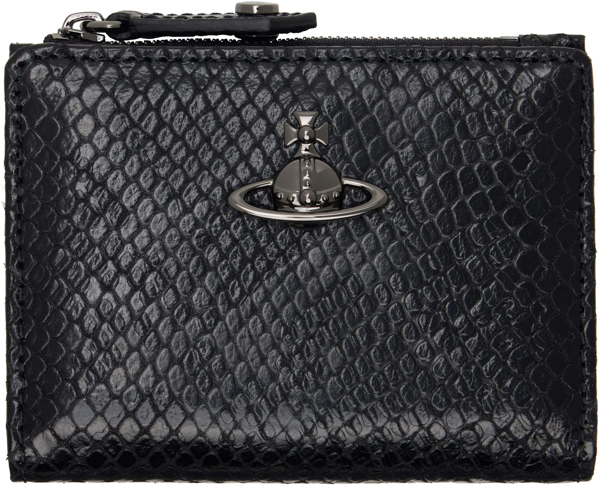 Vivienne Westwood: Black Slim Flap Card Holder | SSENSE