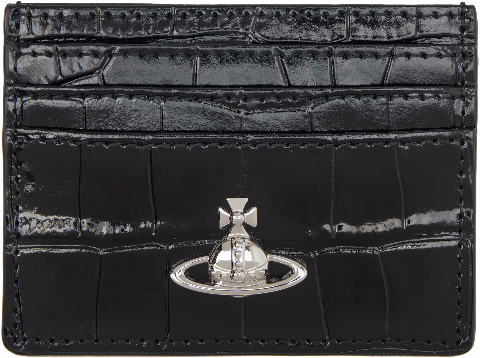 Vivienne Westwood: Black Flat Card Holder | SSENSE