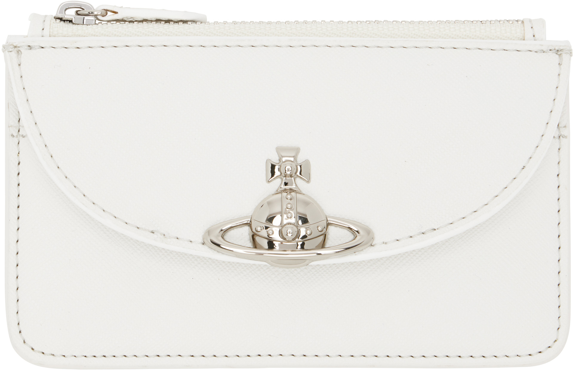 Vivienne Westwood: Off-White Half Moon Card Holder | SSENSE