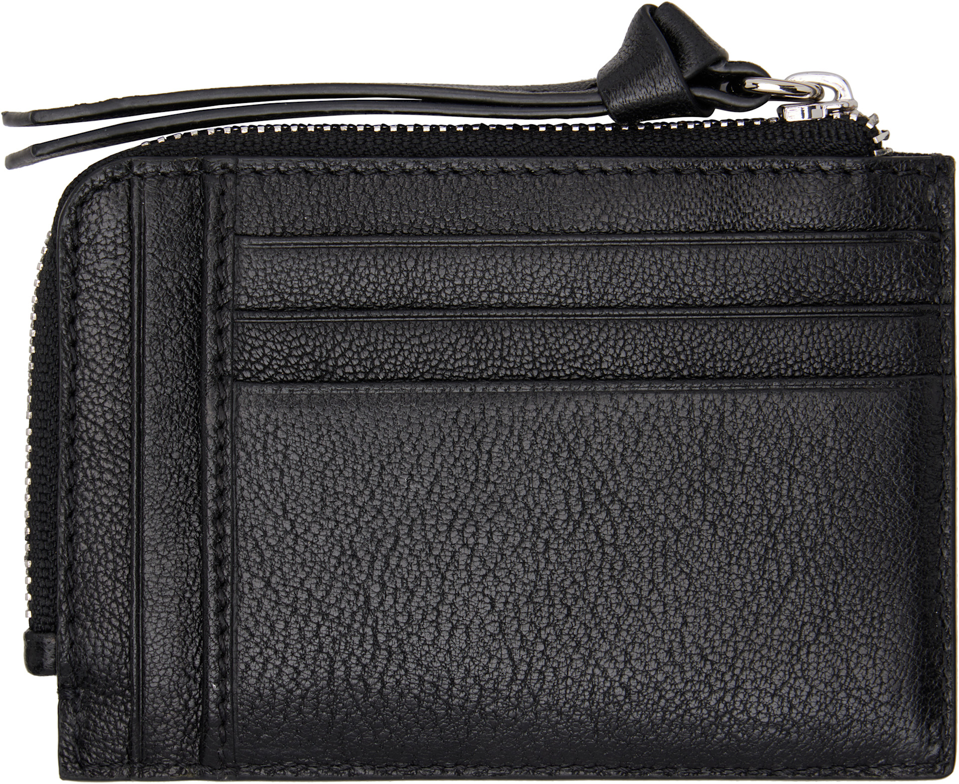 Vivienne Westwood ショルダーウォレット ブラック レザー Vivienne Westwood: Black Zip Card Holder | SSENSE