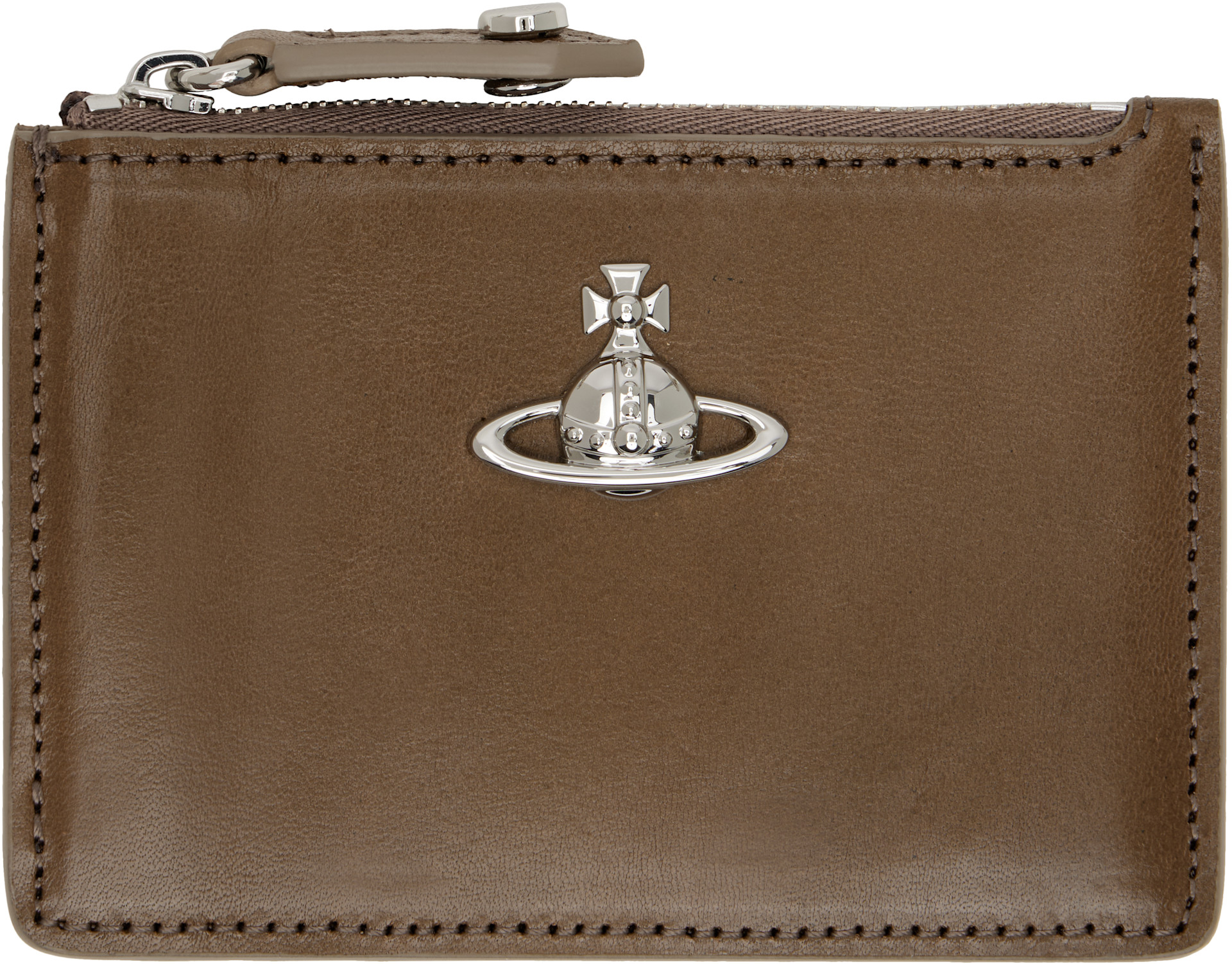 Vivienne Westwood: Brown Slim Long Card Holder | SSENSE