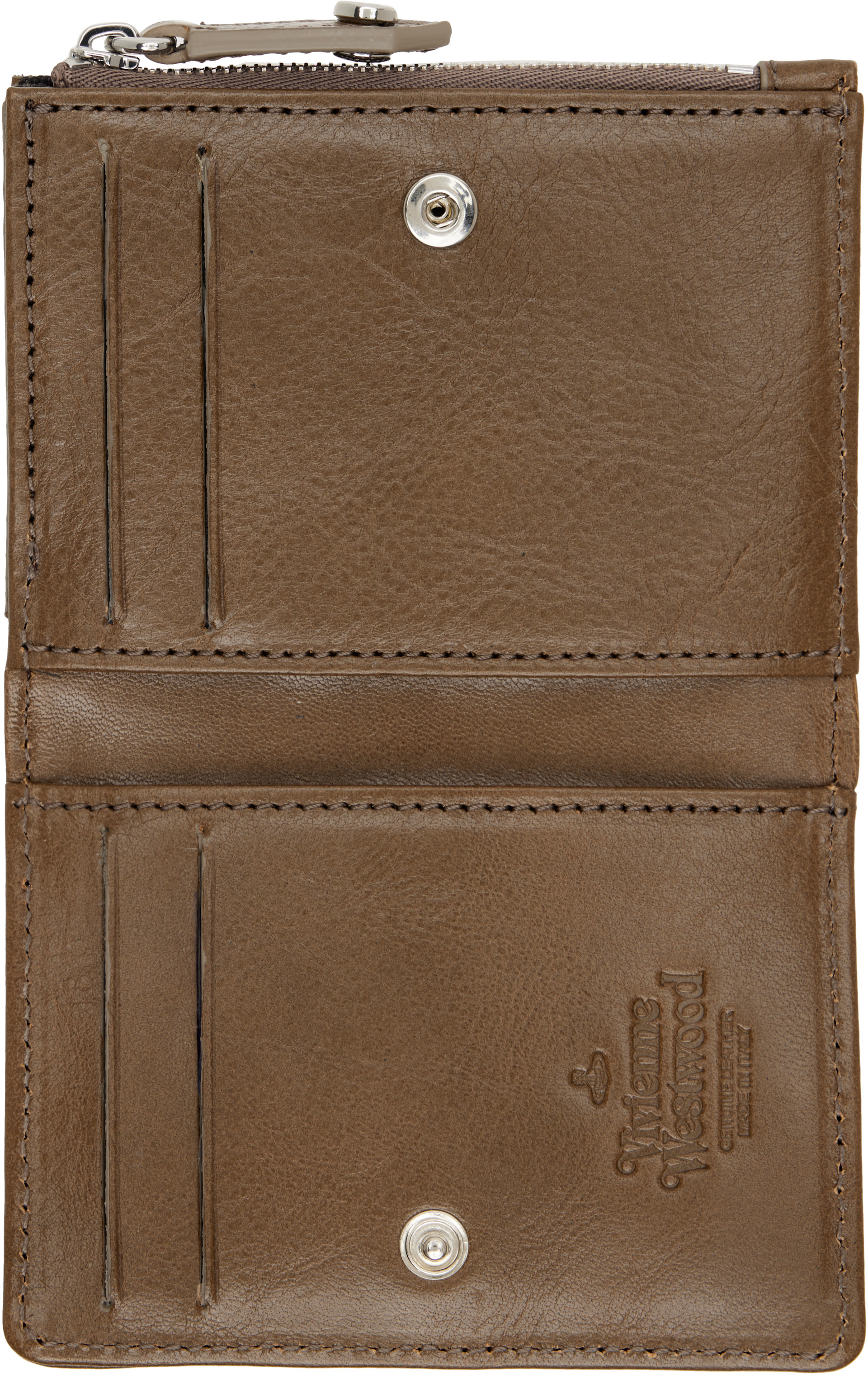 Vivienne Westwood: Brown Slim Flap Card Holder | SSENSE