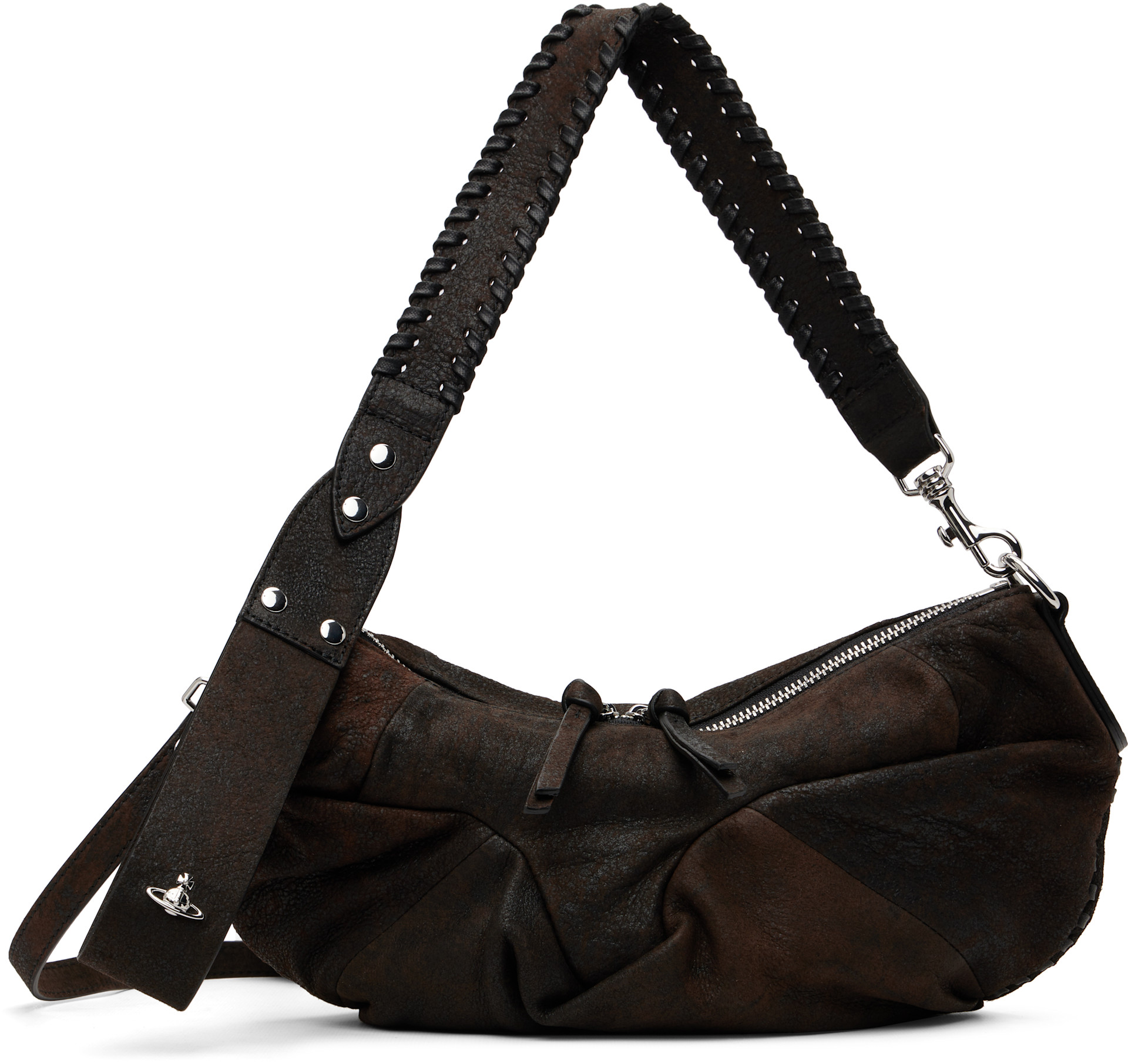 Vivienne Westwood: Brown Agnes Small Shoulder Bag | SSENSE Vivienne Westwood: Brown Agnes Small Shoulder Bag | SSENSE