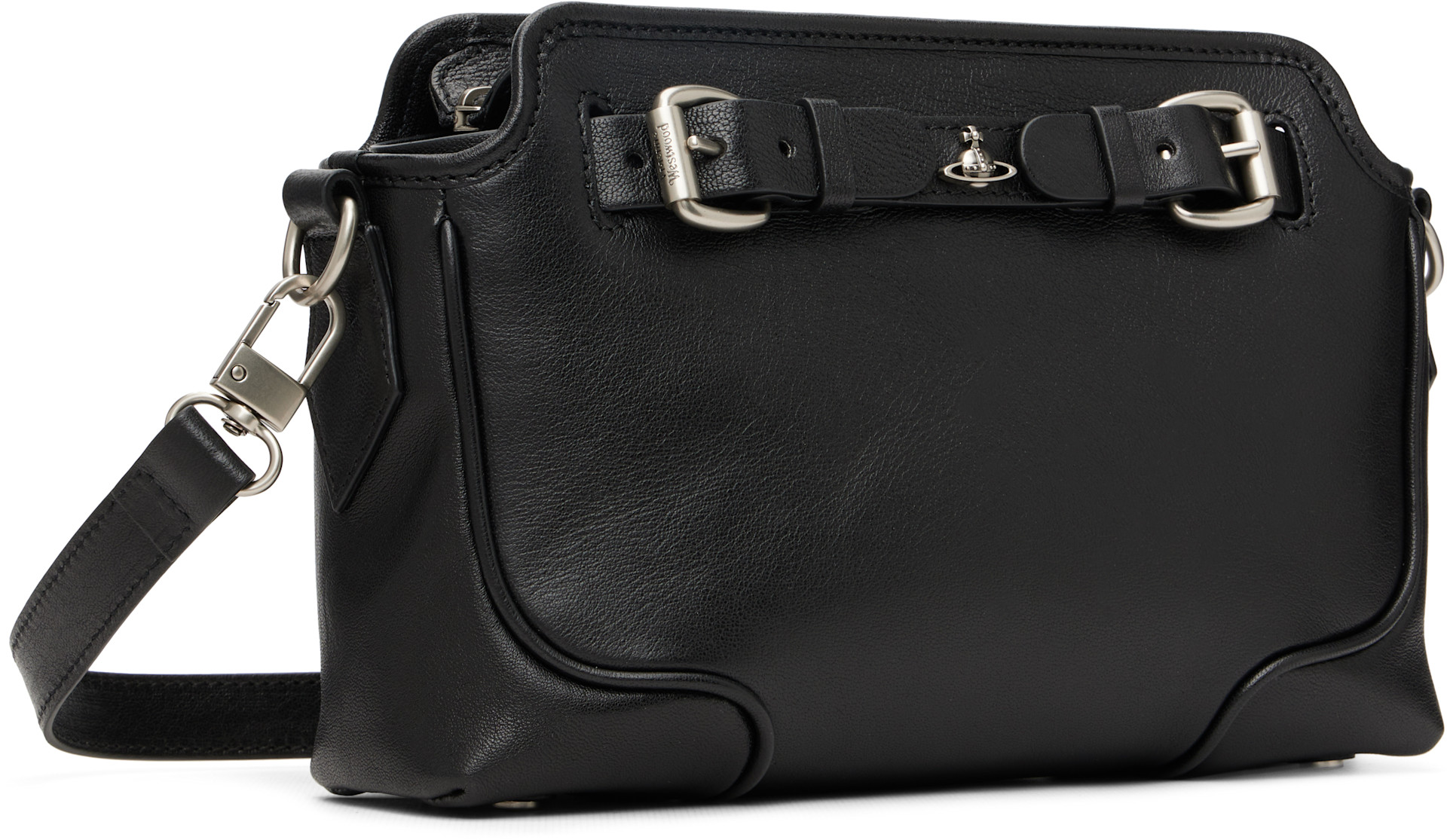 B*k様 vivienne westwood ブラックハイウエストスリムフィット Vivienne Westwood Kim Smooth Leather Crossbody Bag - Black
