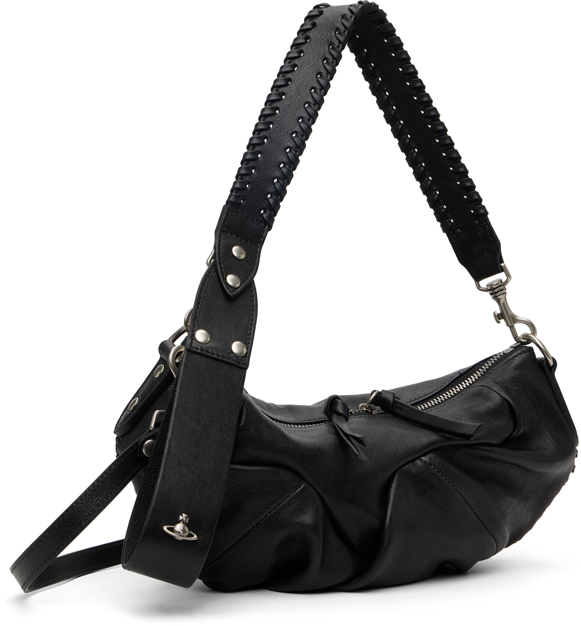 Vivienne Westwood: Black Agnes Small Shoulder Bag | SSENSE