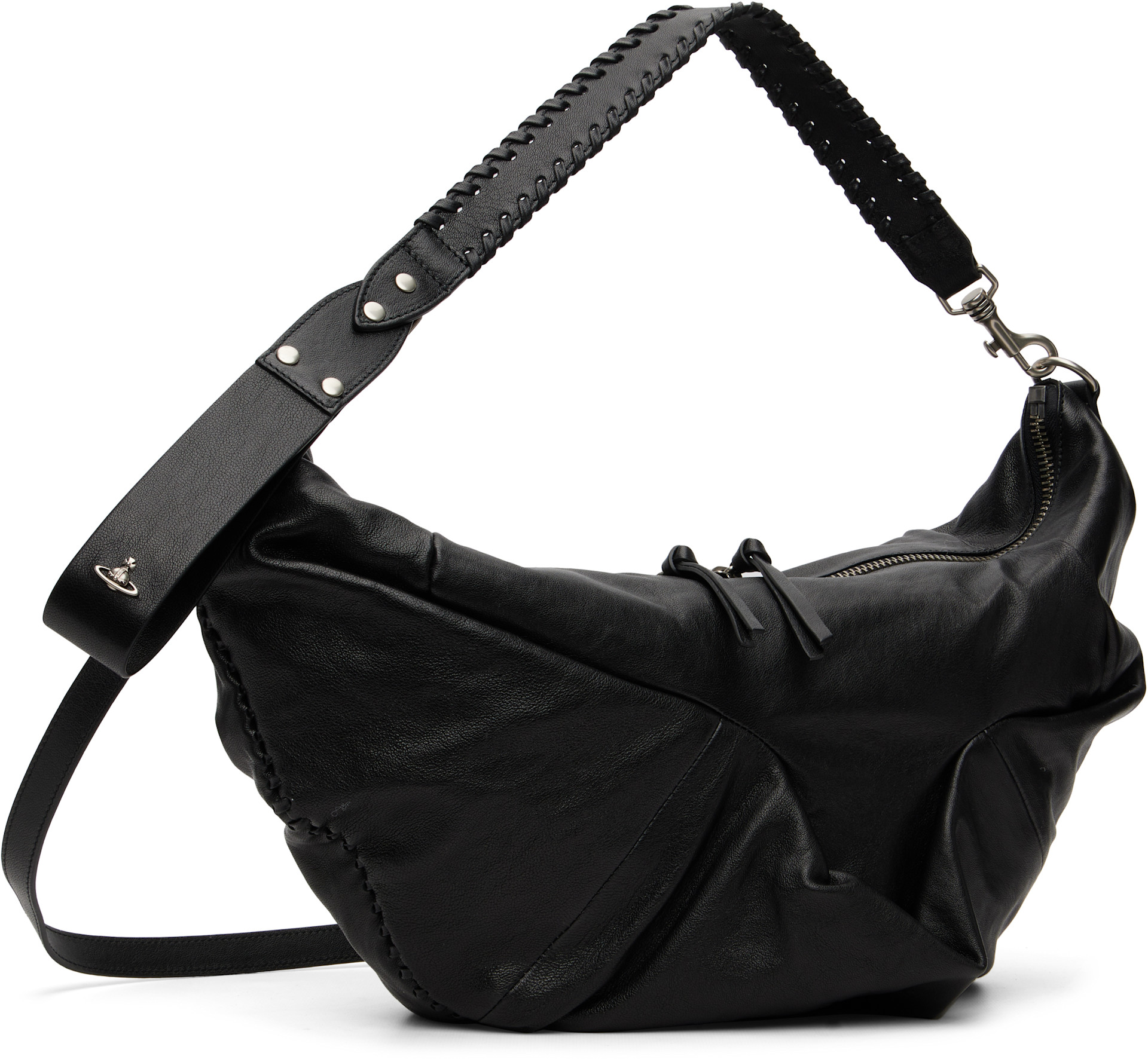 Vivienne Westwood: Black Agnes Medium Shoulder Bag | SSENSE Norway