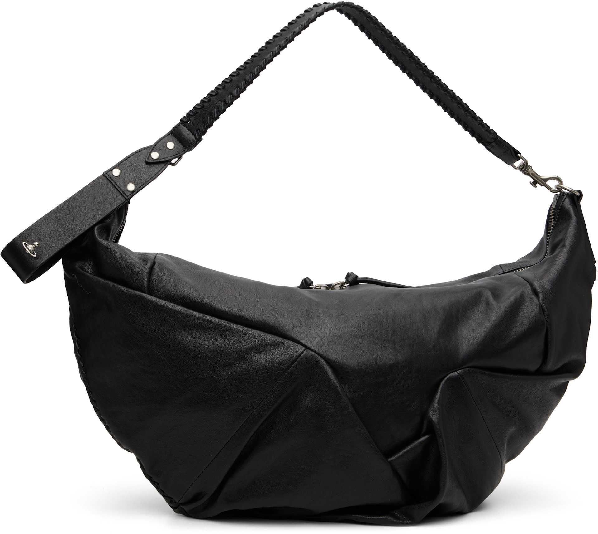 Vivienne Westwood: Black Agnes Large Shoulder Bag | SSENSE