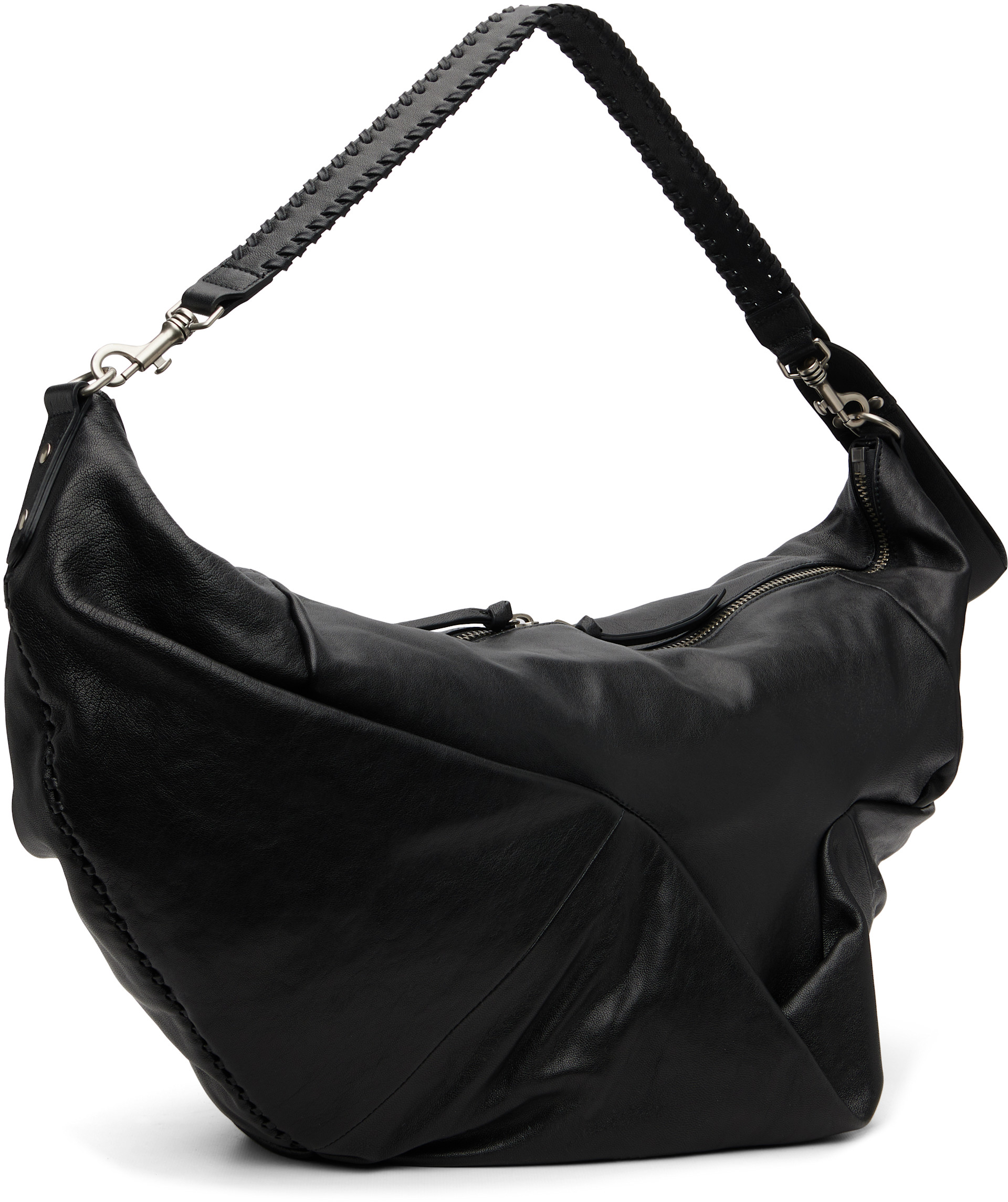 Vivienne Westwood: Black Agnes Large Shoulder Bag | SSENSE