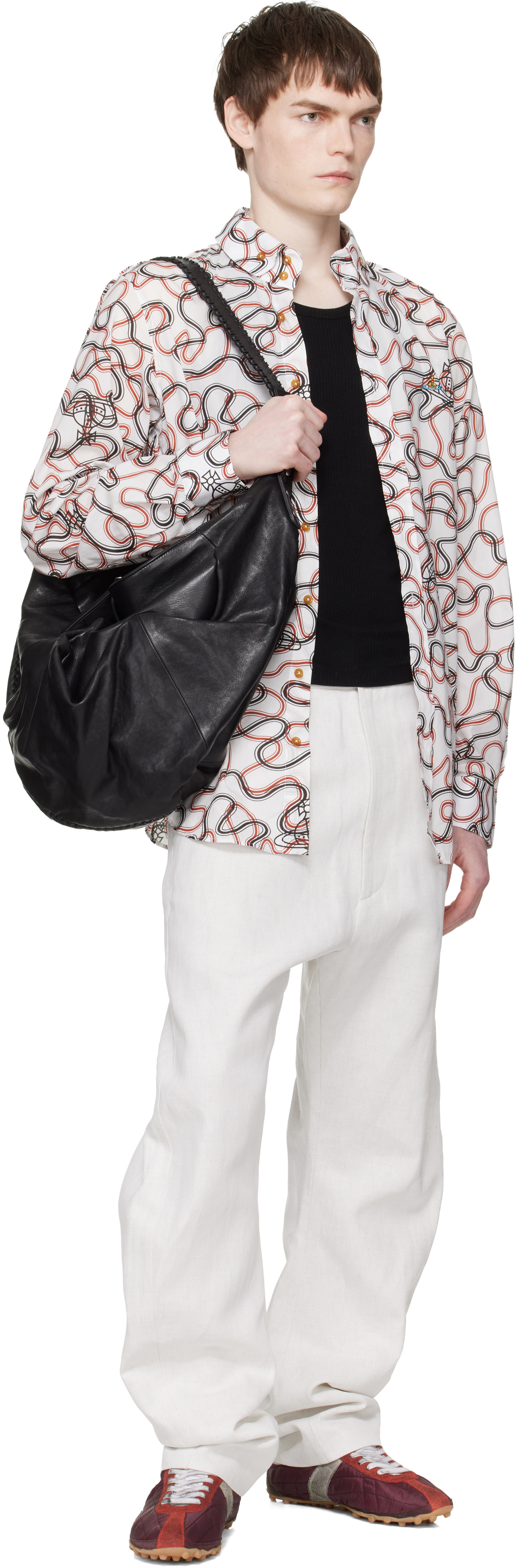 Vivienne Westwood: Black Agnes Large Shoulder Bag | SSENSE