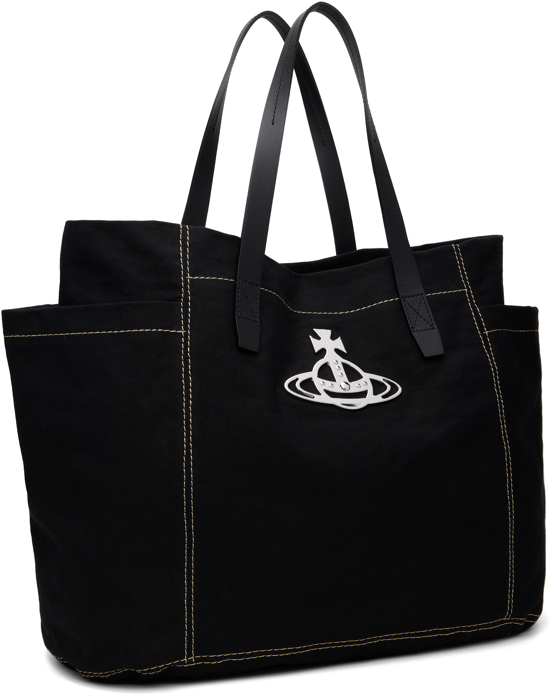 Vivienne Westwood: Black Henry Medium Tote | SSENSE South Korea