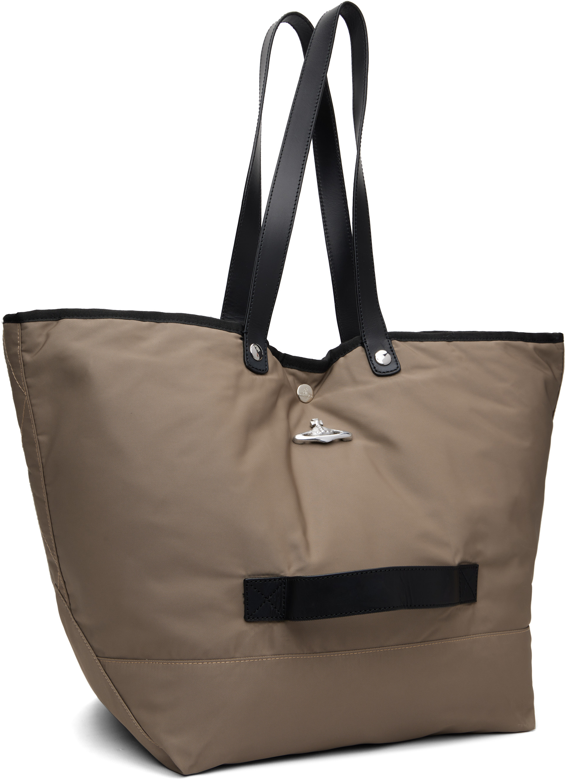 Vivienne Westwood: Taupe Utility Small Shopper Tote | SSENSE